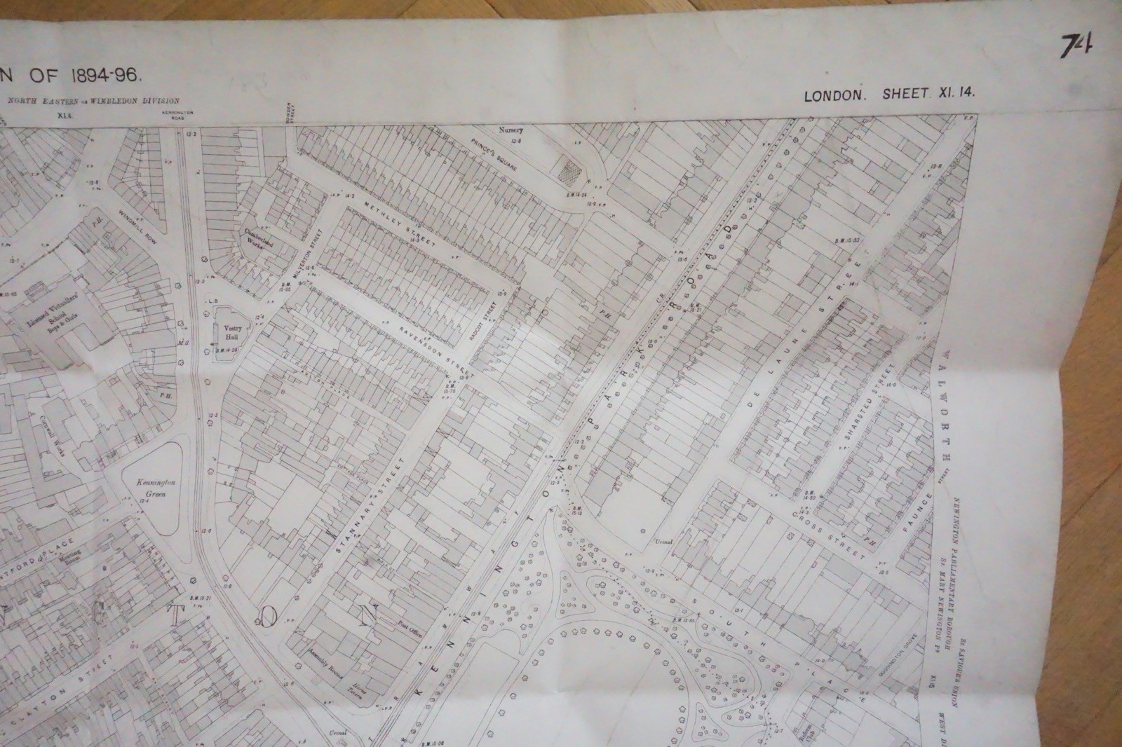 1896 Kennington Oval Cricket Ground London Railway OS Railway Map *