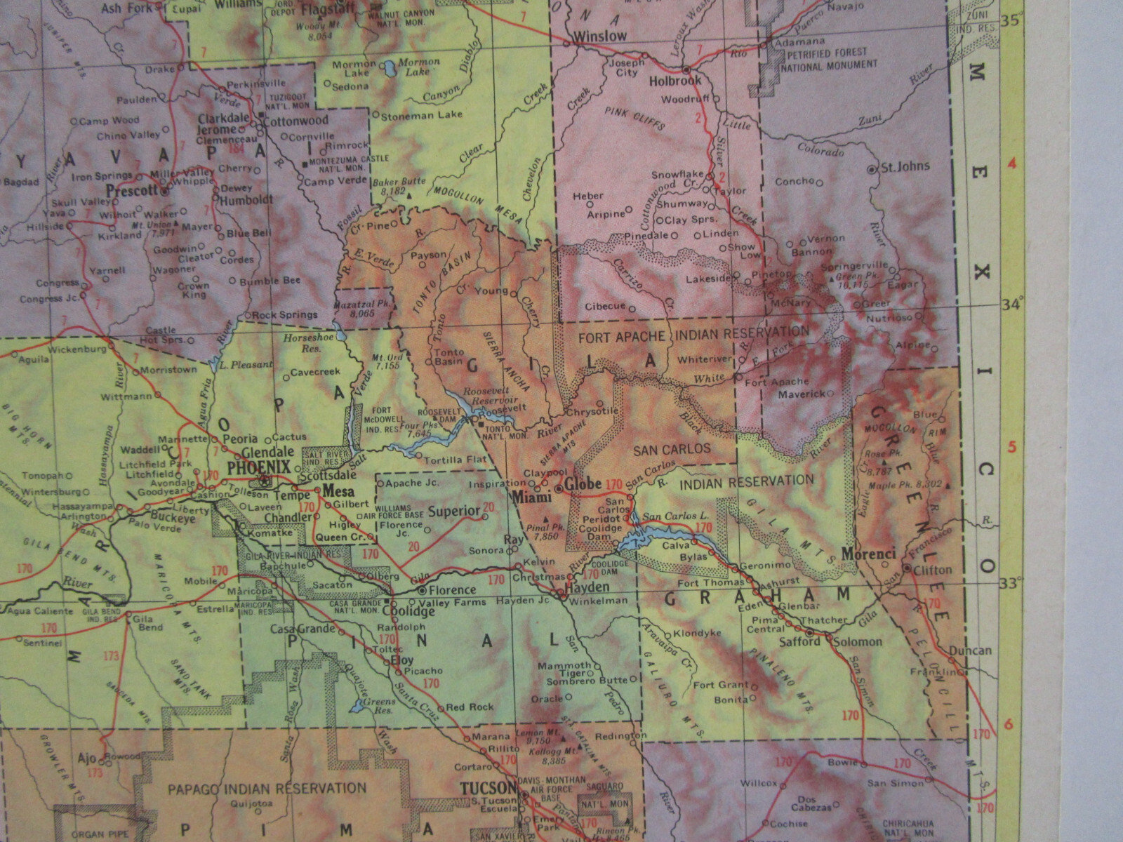 AZ AL 1959 ARIZONA Topographic RAILROAD Map APACHE RR ~or~ ALABAMA. TUSKEGEE RR