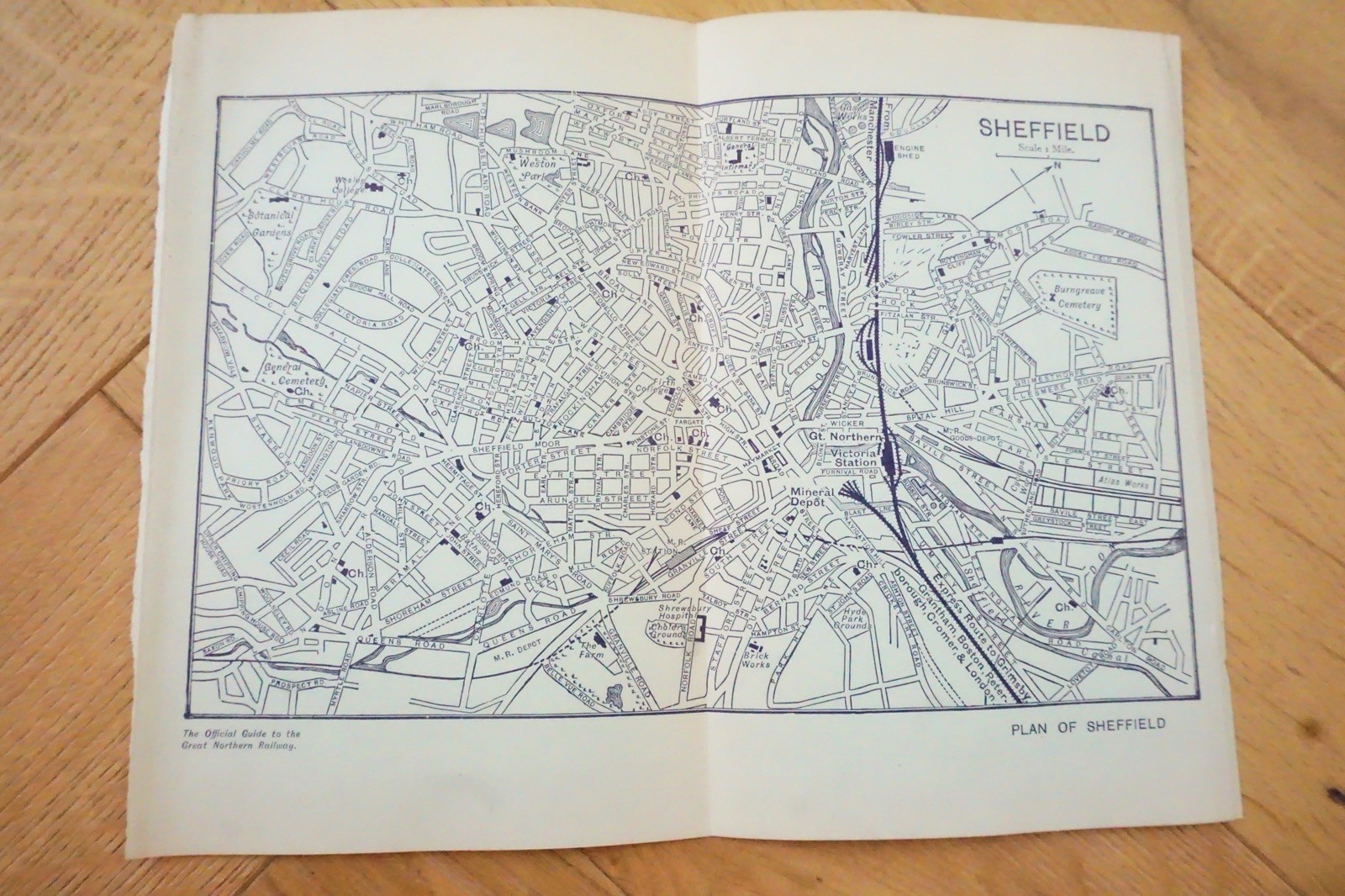 1914 Sheffield Railway Great Northern Railway Map GNR