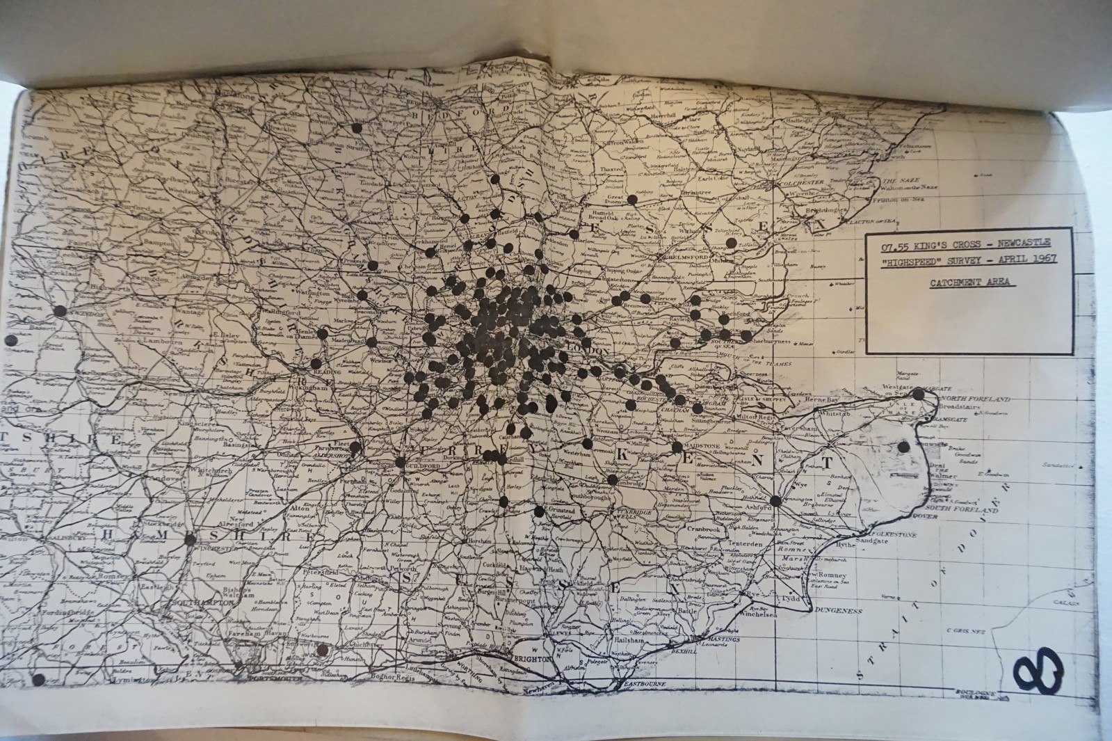 1967 East Coast Main Line Railway Highspeed Services Area Maps
