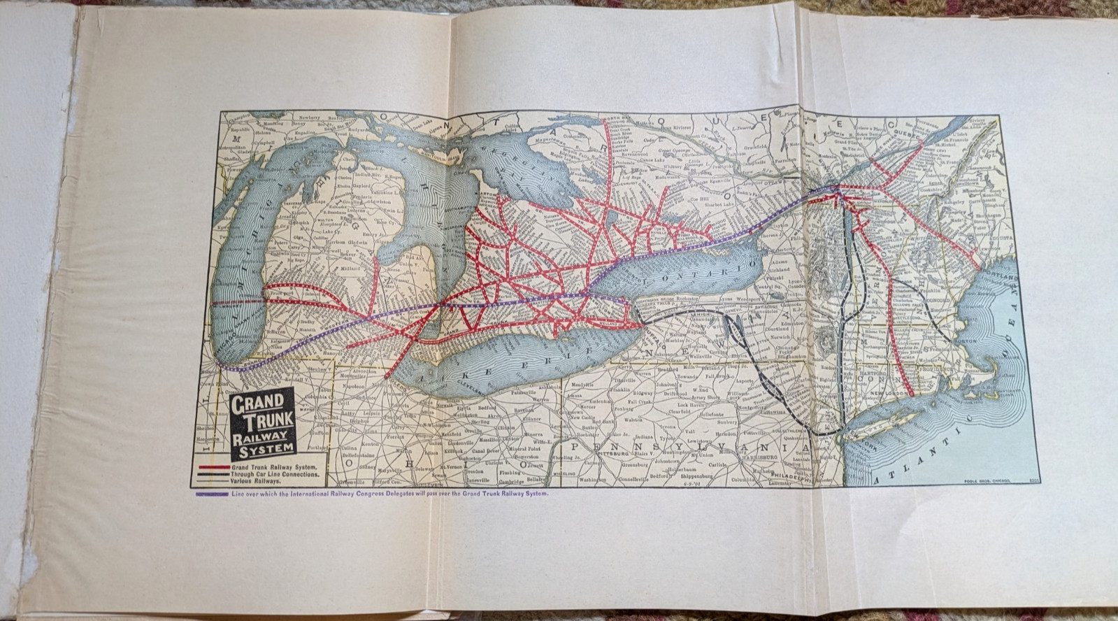 Grand Trunk Railway System, Int’l Railway Congress, Rare Promotional Book w/ Map