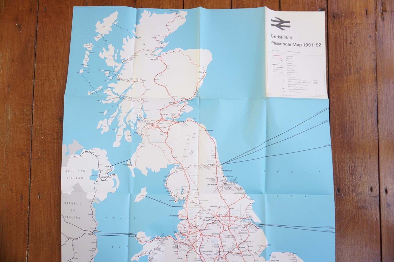 1991 1992 British Rail Passenger Network Railway Map