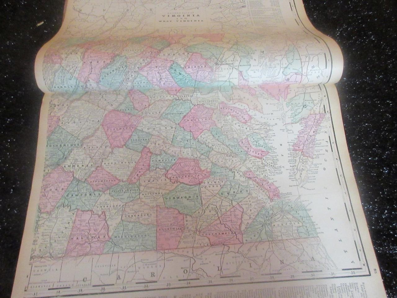 ORIGINAL 1896 CRAM’S STANDARD AMERICAN RAILWAY ATLAS OF THE WORLD COLOR MAPS