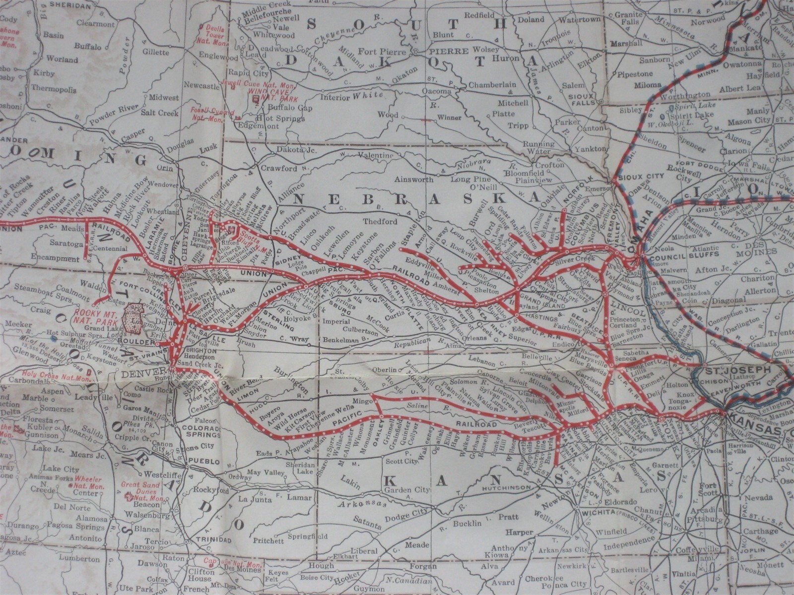 1938 UNION PACIFIC RAILROAD United States System Map Connections Photos History