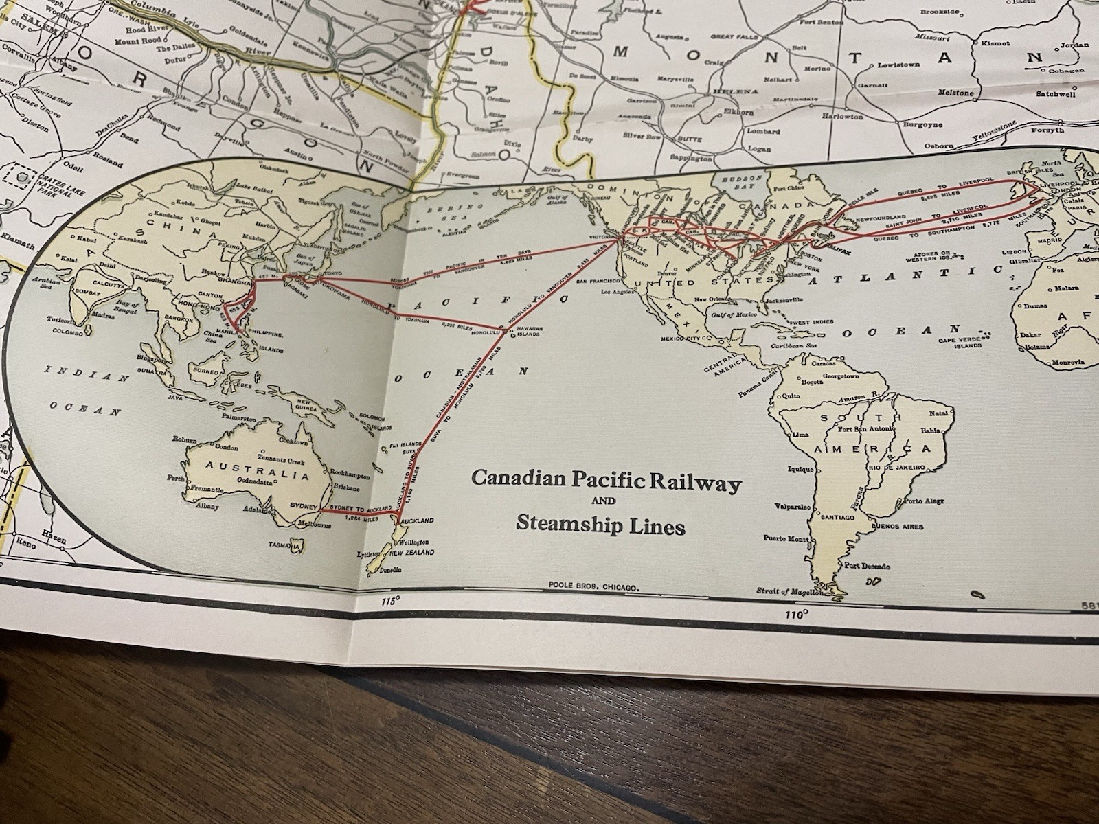 13 Antique Official Railroad Traffic Maps of the United States & Canada