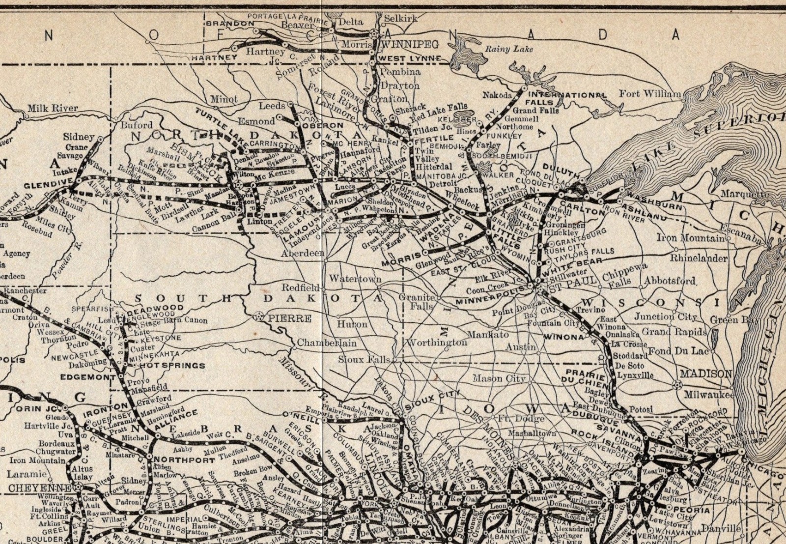 1912 Antique Northern Pacific Railway Map Vintage Railroad Map 3125