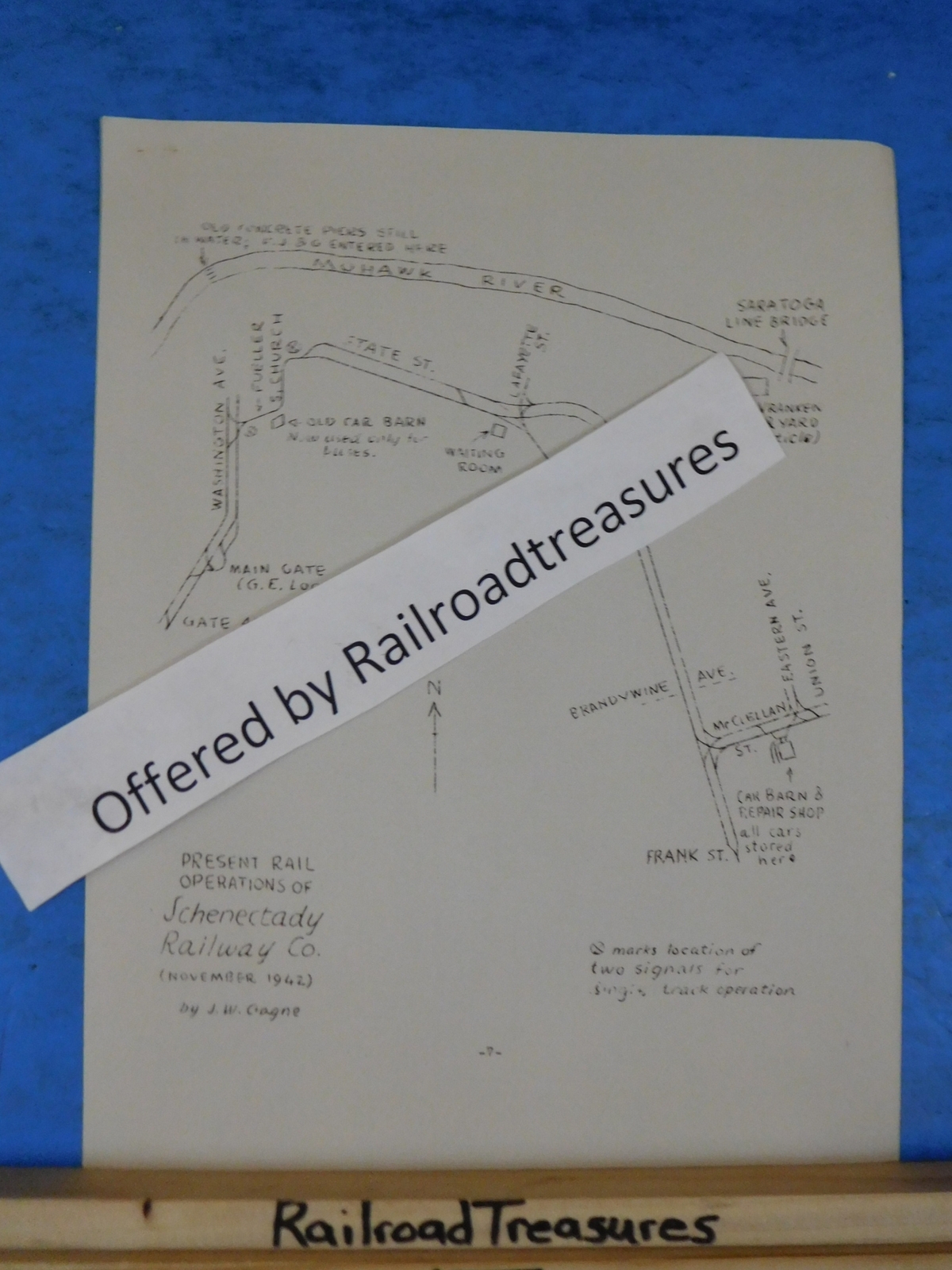 Map Schenectady Railway Co Nov 1942 Present Rail Operations by J.W. Gagne