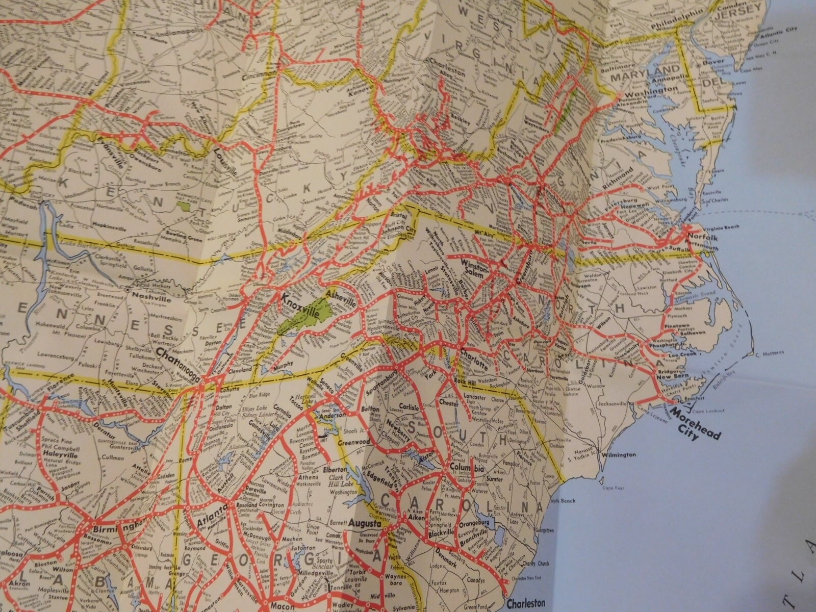 Map Norfolk Southern Operating subsidiaries 1982 NS