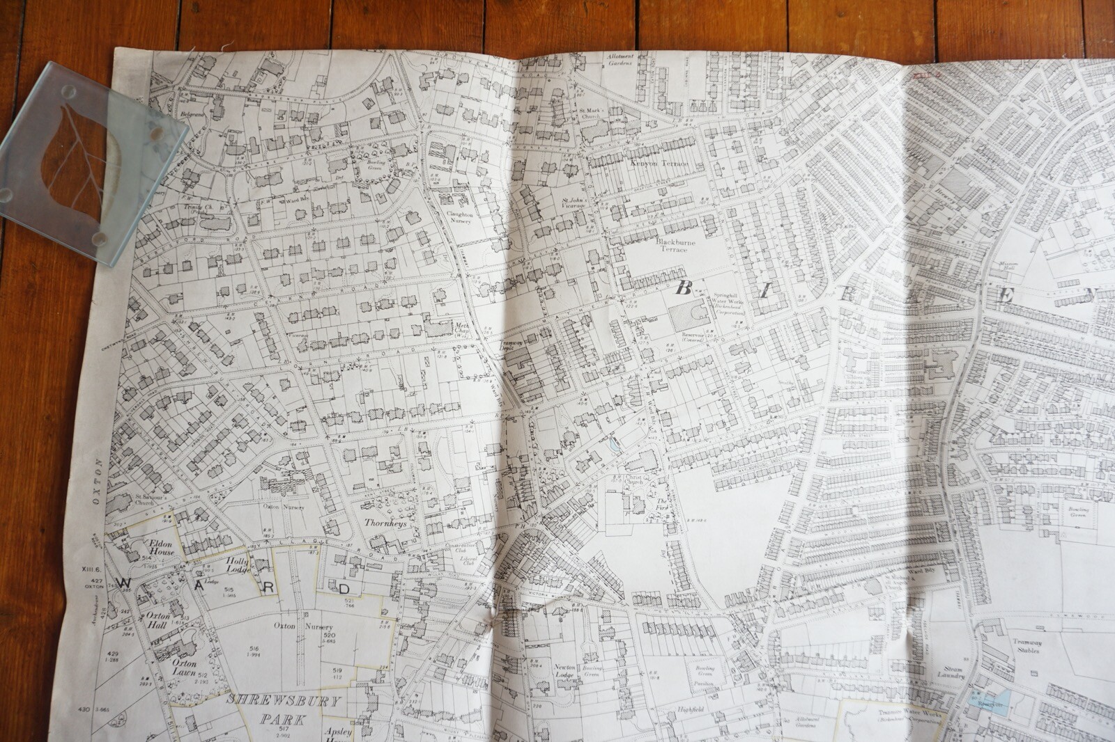 1898 Birkenhead GWR Linen OS Railway Map