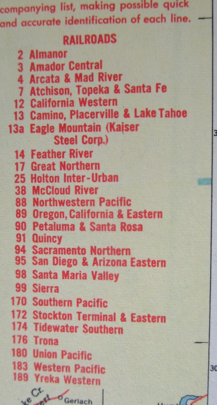CA AR Vintage 1957 CALIFORNIA RAILROAD MAP. ARKANSAS 1950s ASHLEY DREW NRTH’N RR