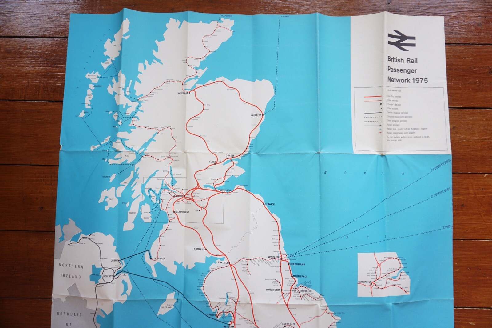 1975 British Rail Passenger Network Railway Map