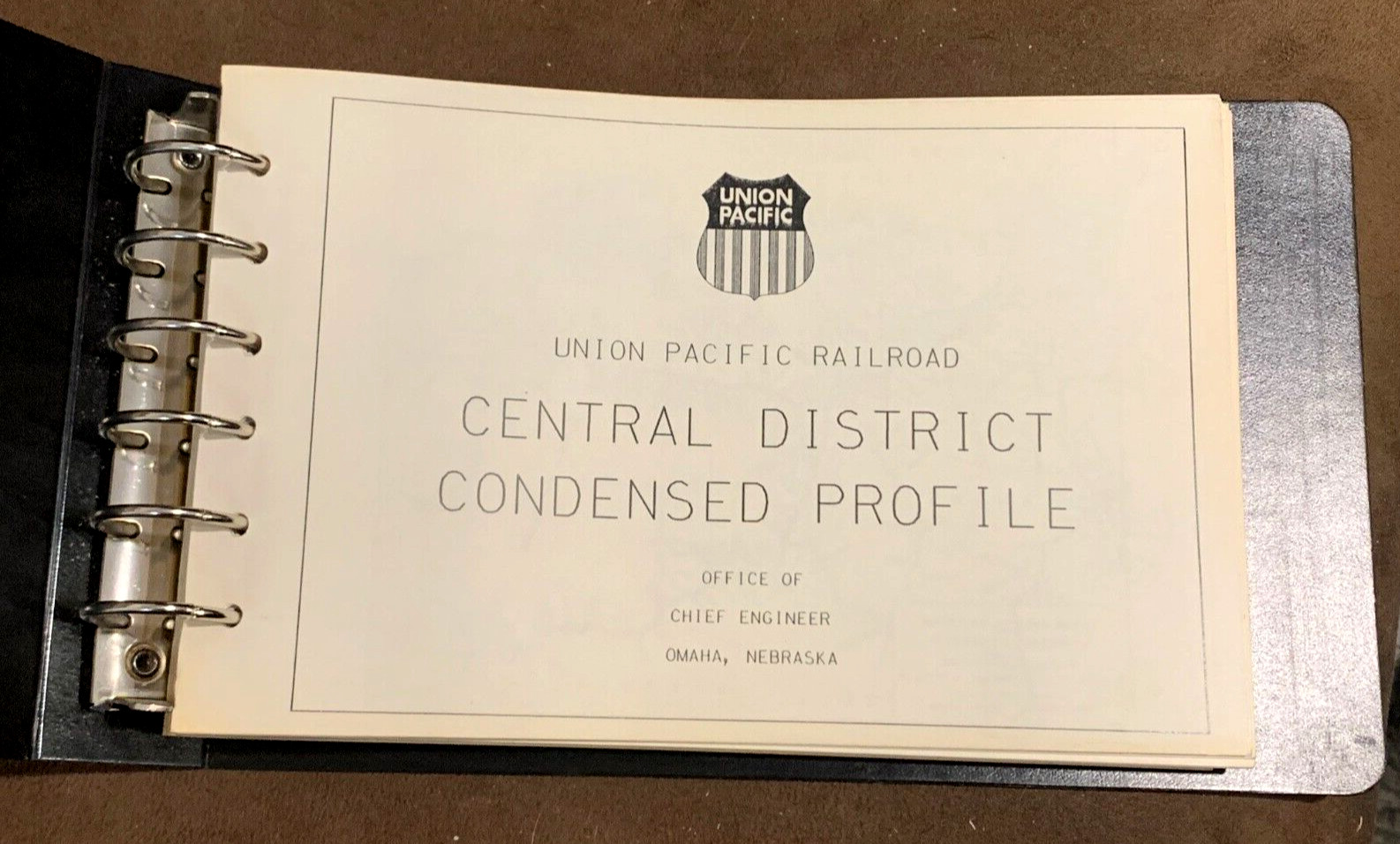 Union Pacific 1986 Central Region Railroad Issued Condensed Profile Book
