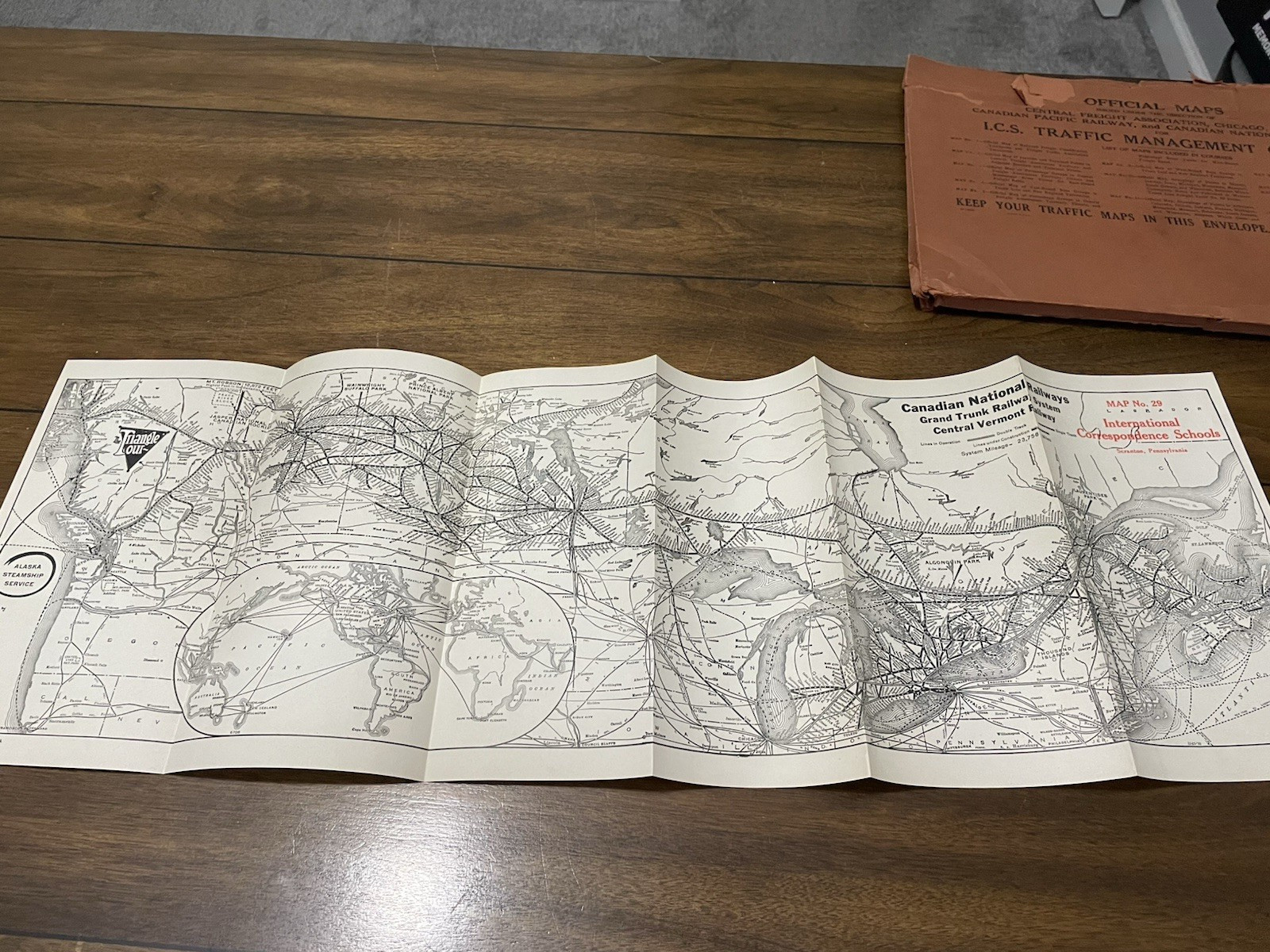 13 Antique Official Railroad Traffic Maps of the United States & Canada