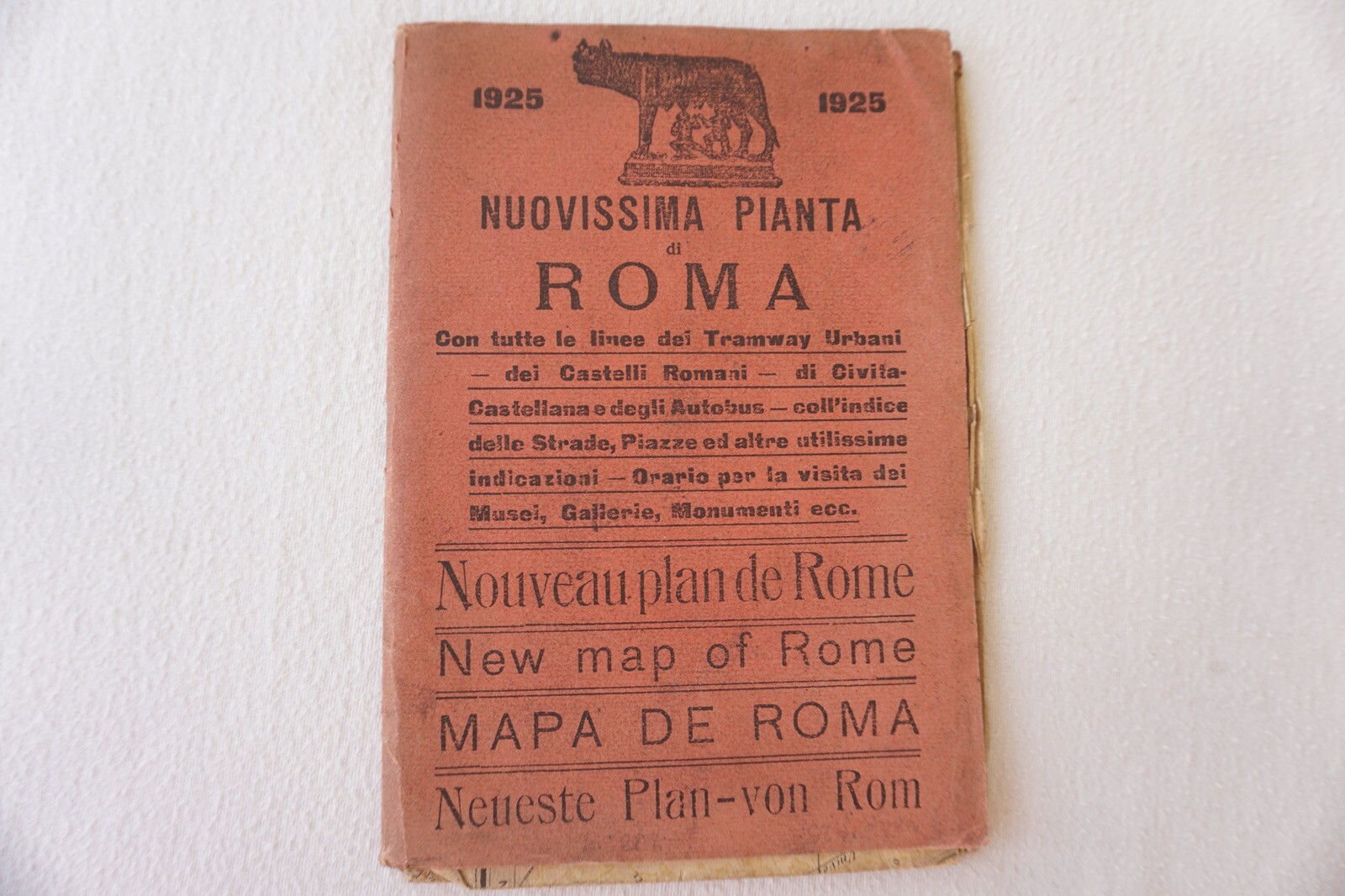 1925 Roma Rome Italy Railway City Map