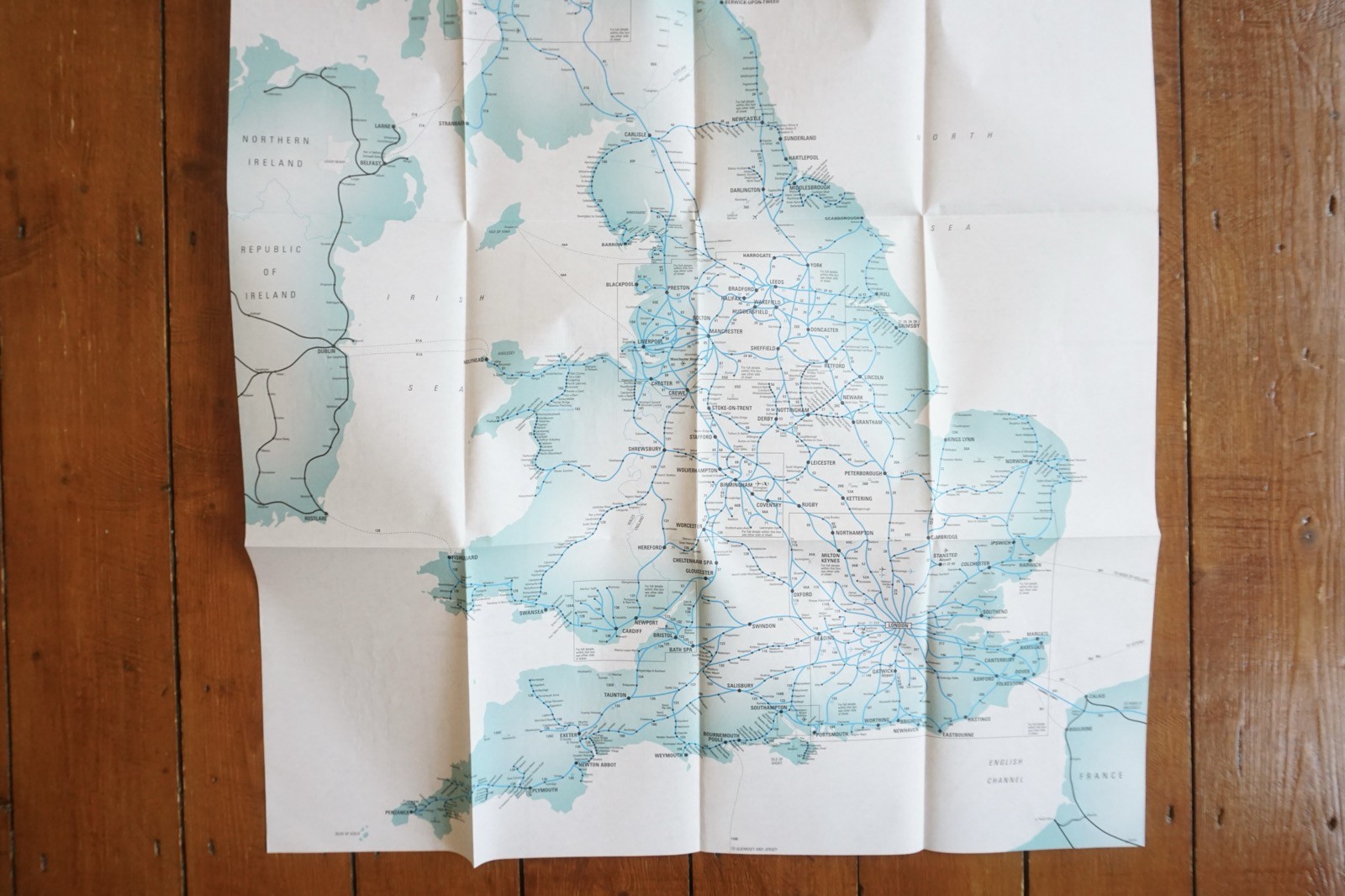 2001 2002 British Rail Passenger Network Railway Map VGC