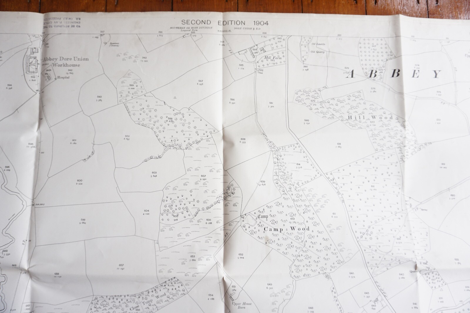 1904 1922 Abbey Dore Forty Acre Pitch Herford GWR Great Western OS Railway Map