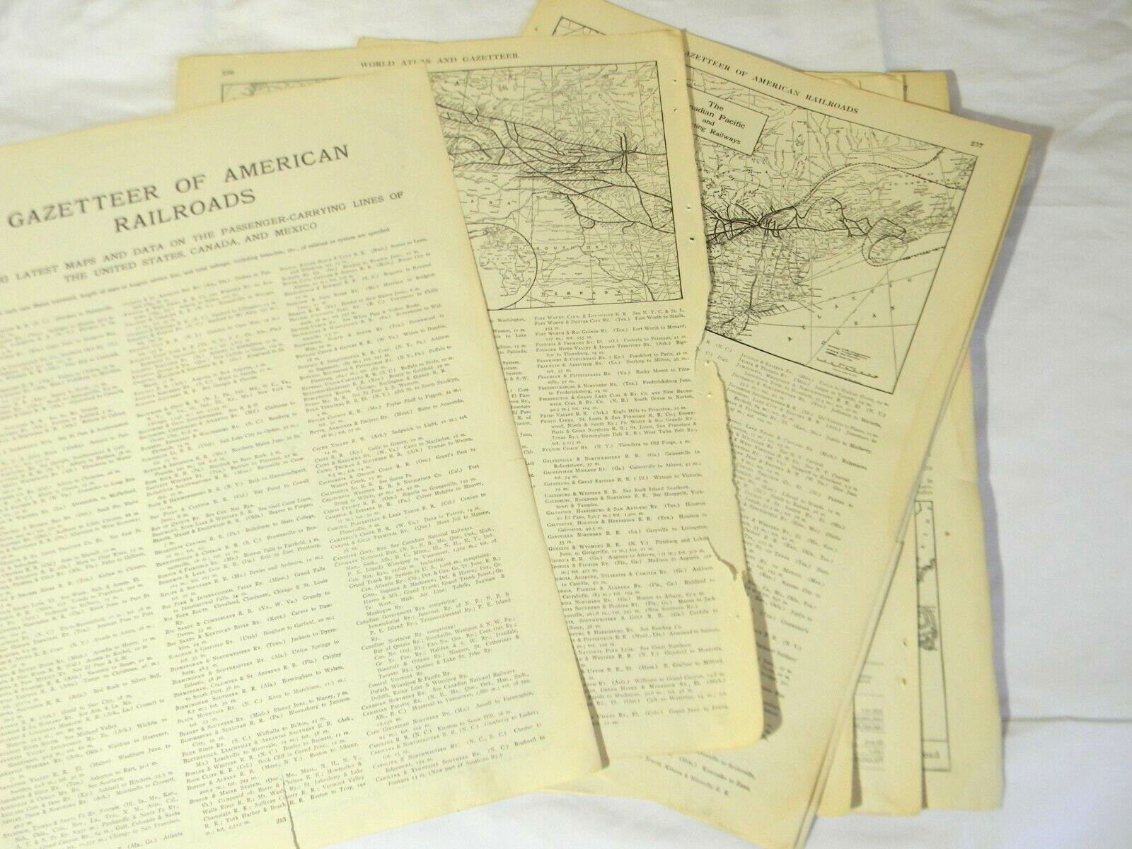 Antique 1920s United States and Canada Railroad Maps from Atlas 25 maps 8 sheets