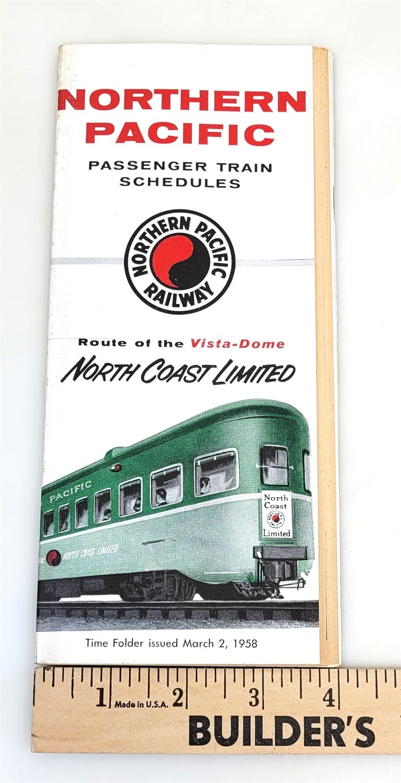 1958 Northern Pacific Railroad Passenger Train Schedule Book North Coast ~ T109C