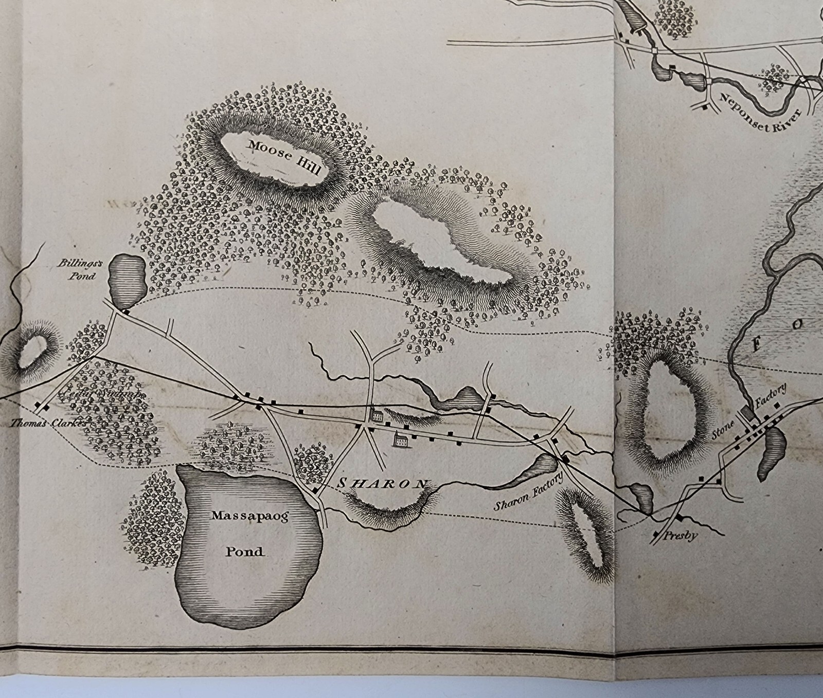 Antique 1828 Boston & Providence B&P Railroad Map Proposed Railway Route Survey