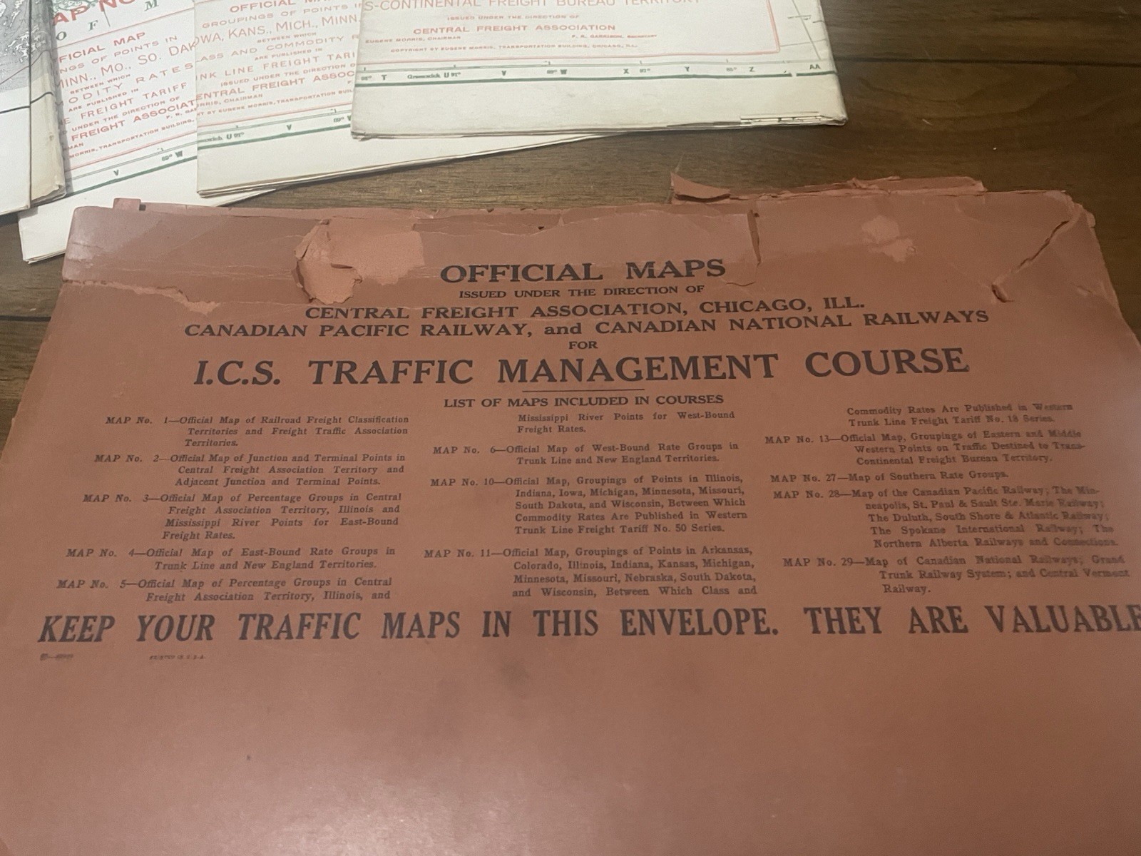13 Antique Official Railroad Traffic Maps of the United States & Canada