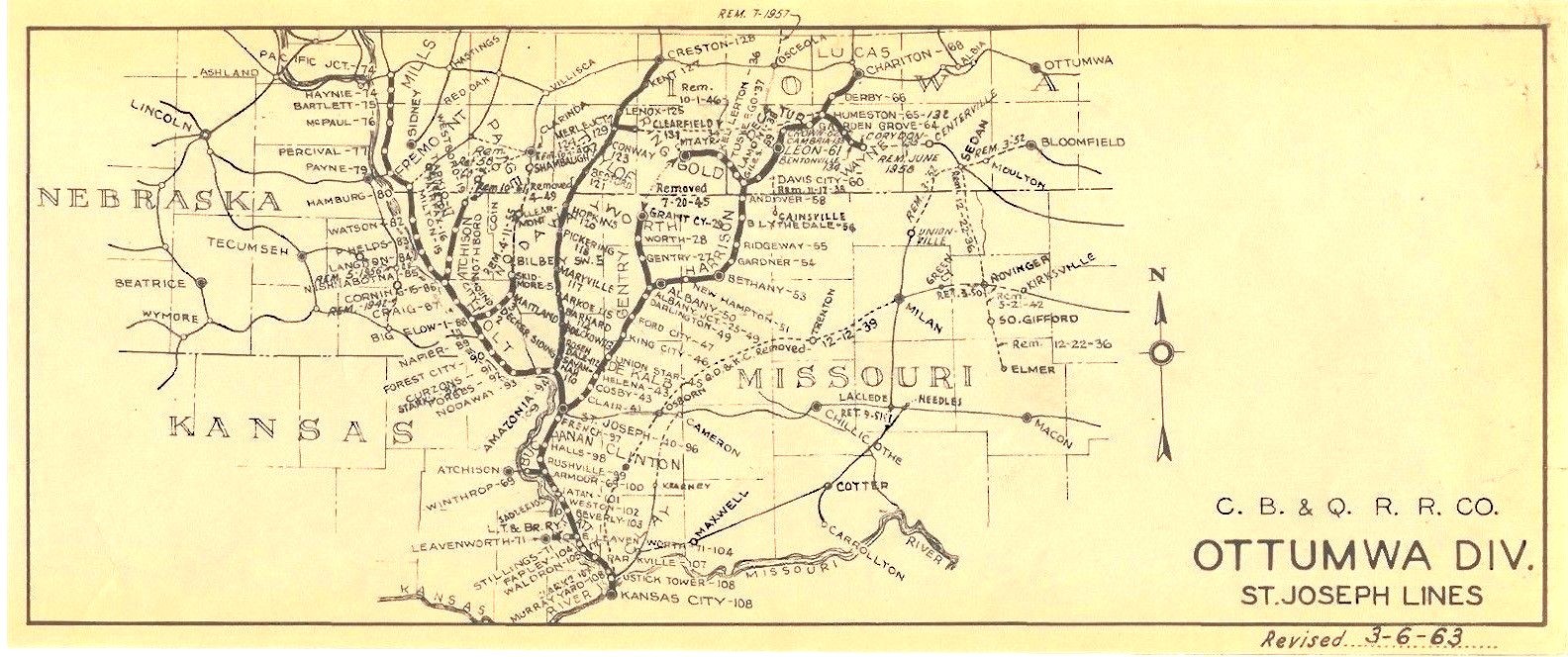 CB & Q RR Burlington Route1967 St Joseph Lines Track Chart PDF Pages on DVD