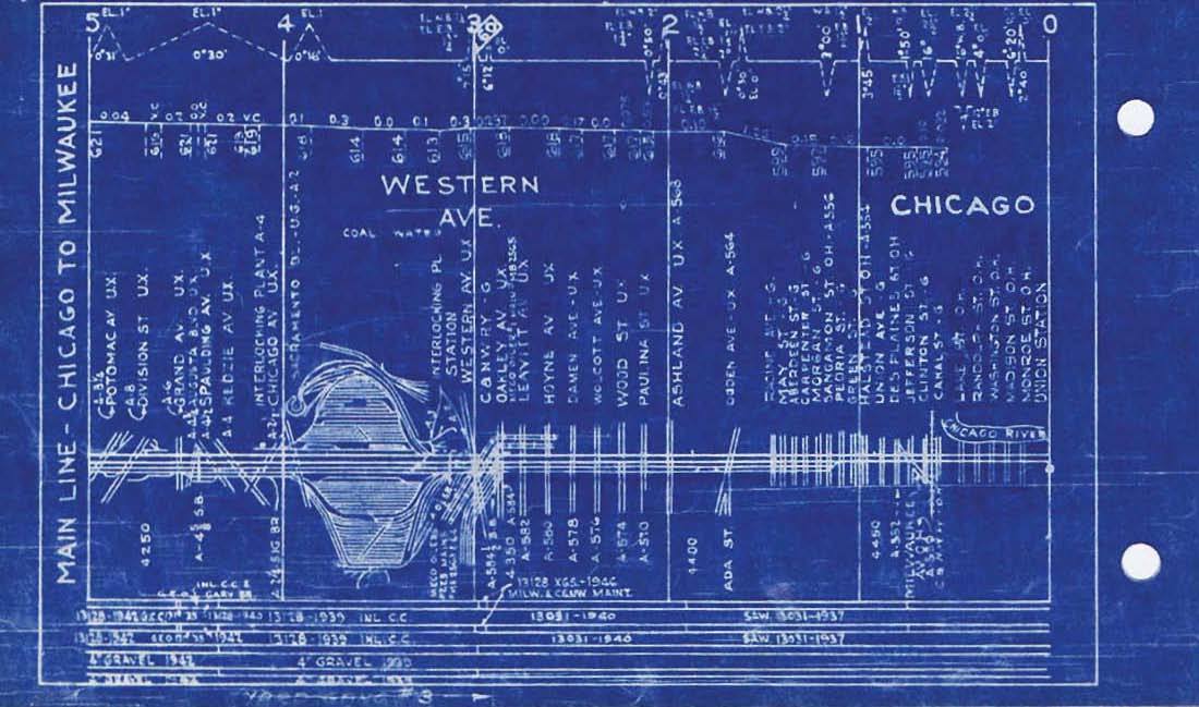 Milwaukee Road CMStP&P 1950 Chicago to Minneapolis Track Chart PDF Pages on DVD
