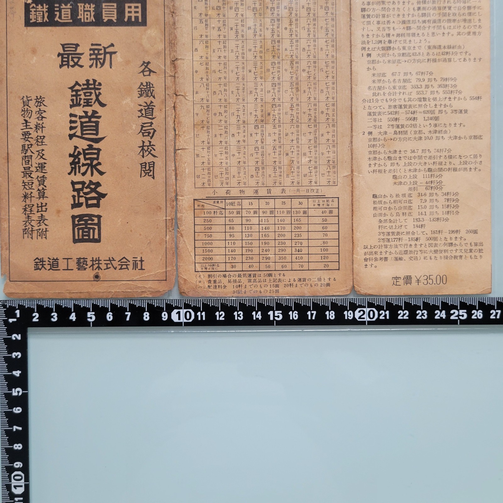 1950 Japanese National Railway Route Map Employee Book JNR Rail Network Vintage