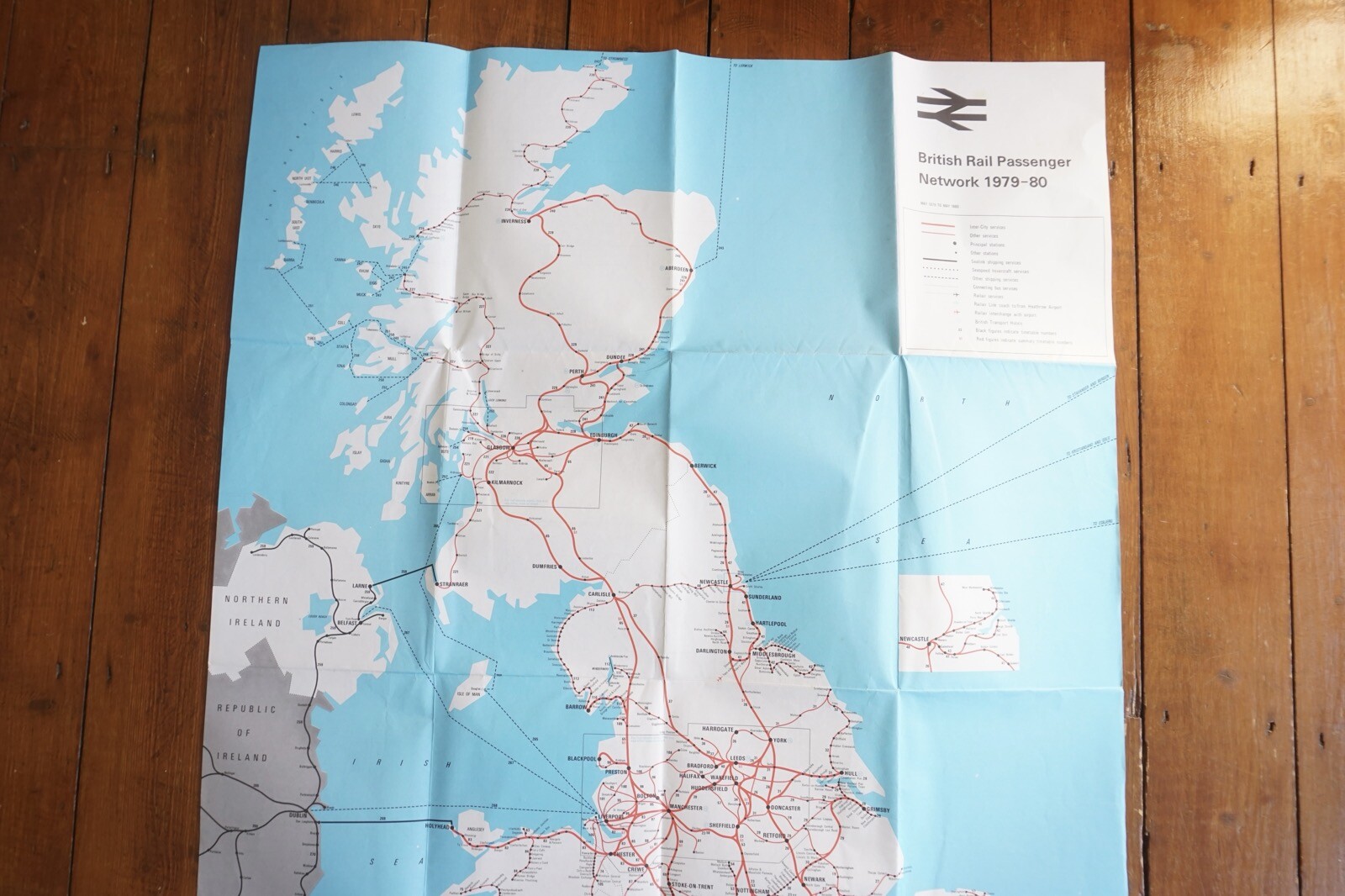 1979 – 1980 British Rail Passenger Network Railway Map