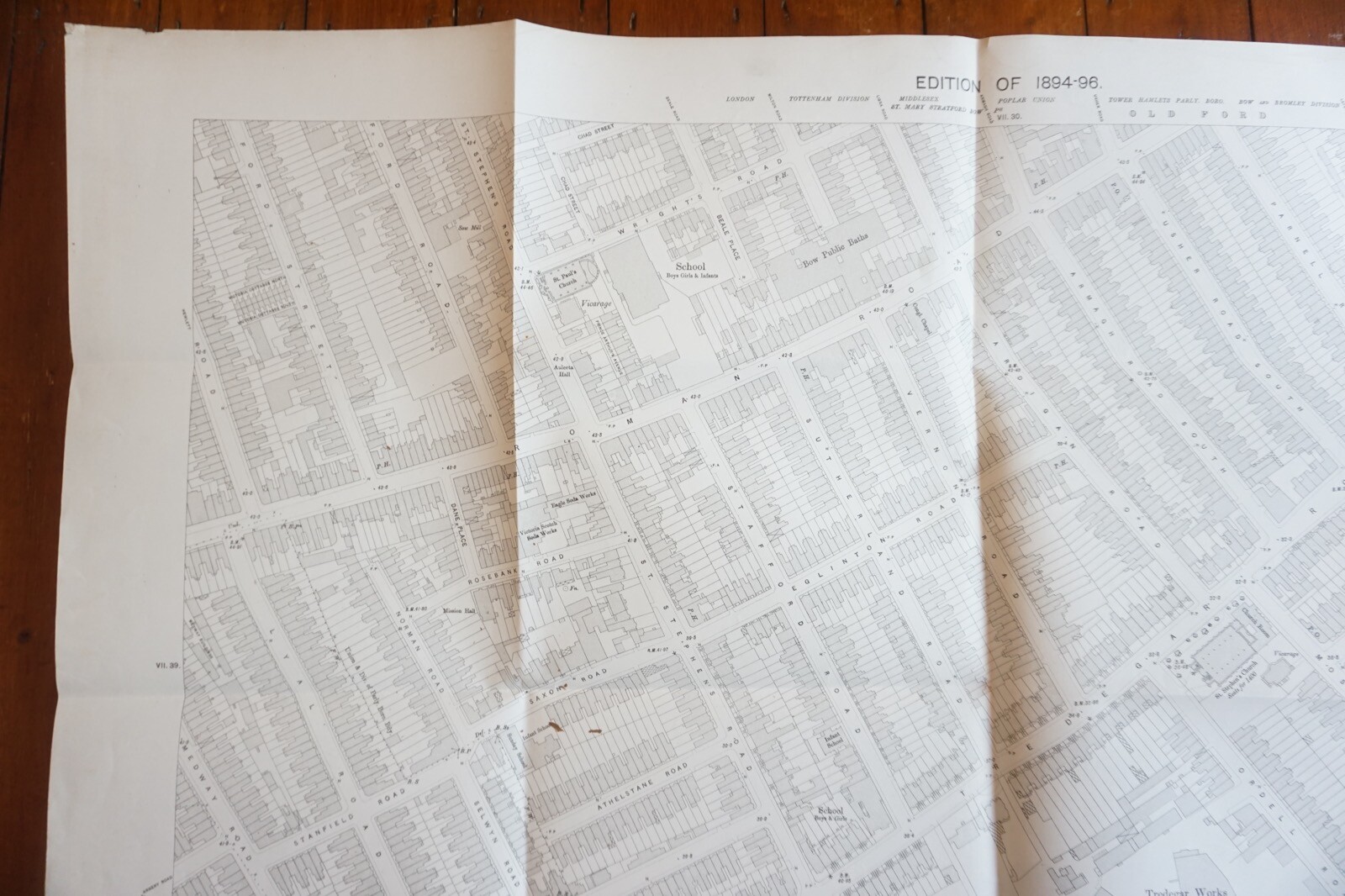 1894 Bow Road Station Coborn GER East London OS Railway Map