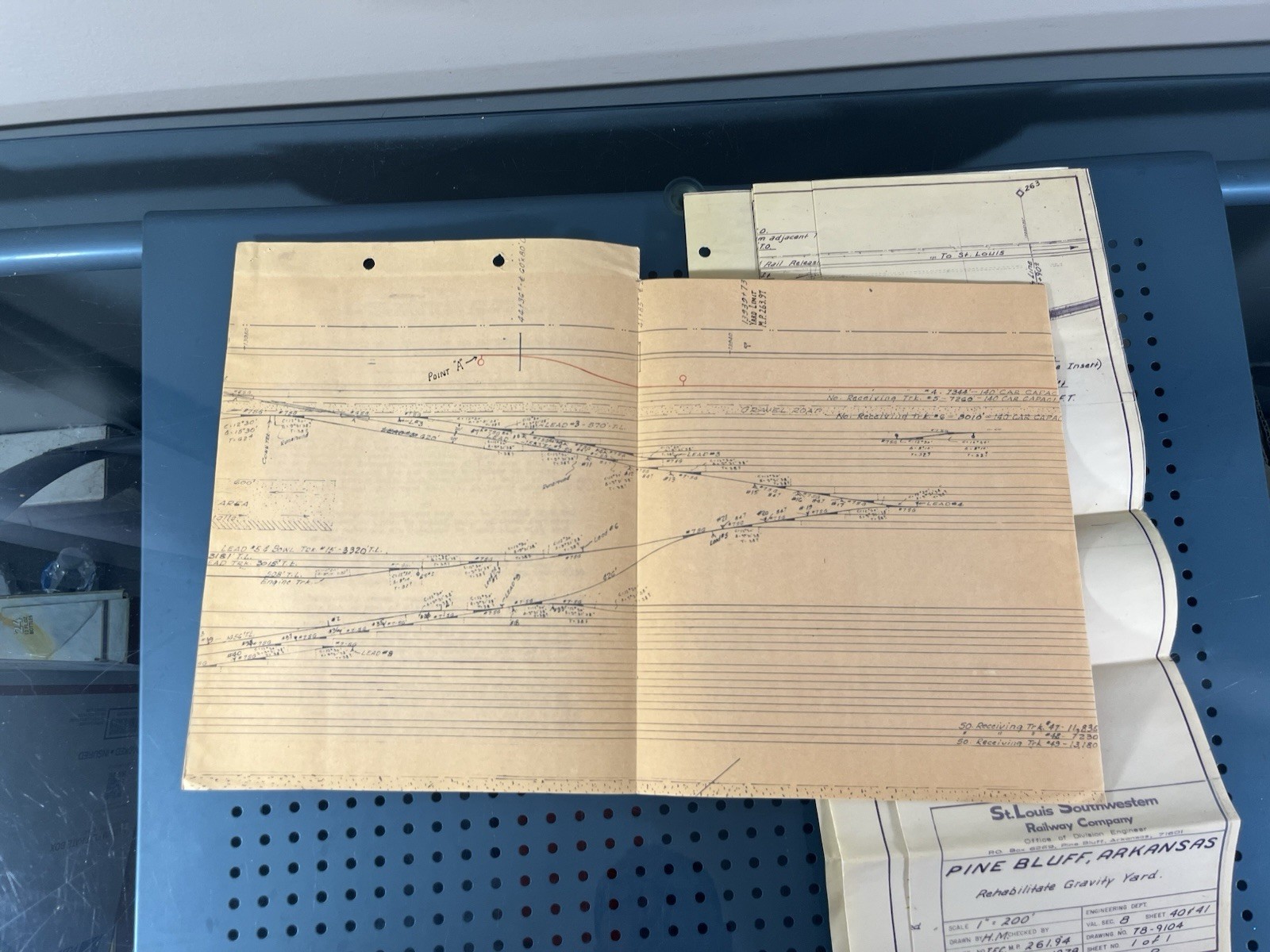 SSW Cotton Belt Railroad Yard Track Charts Pine Bluff, Arkansas 1978 2 Charts