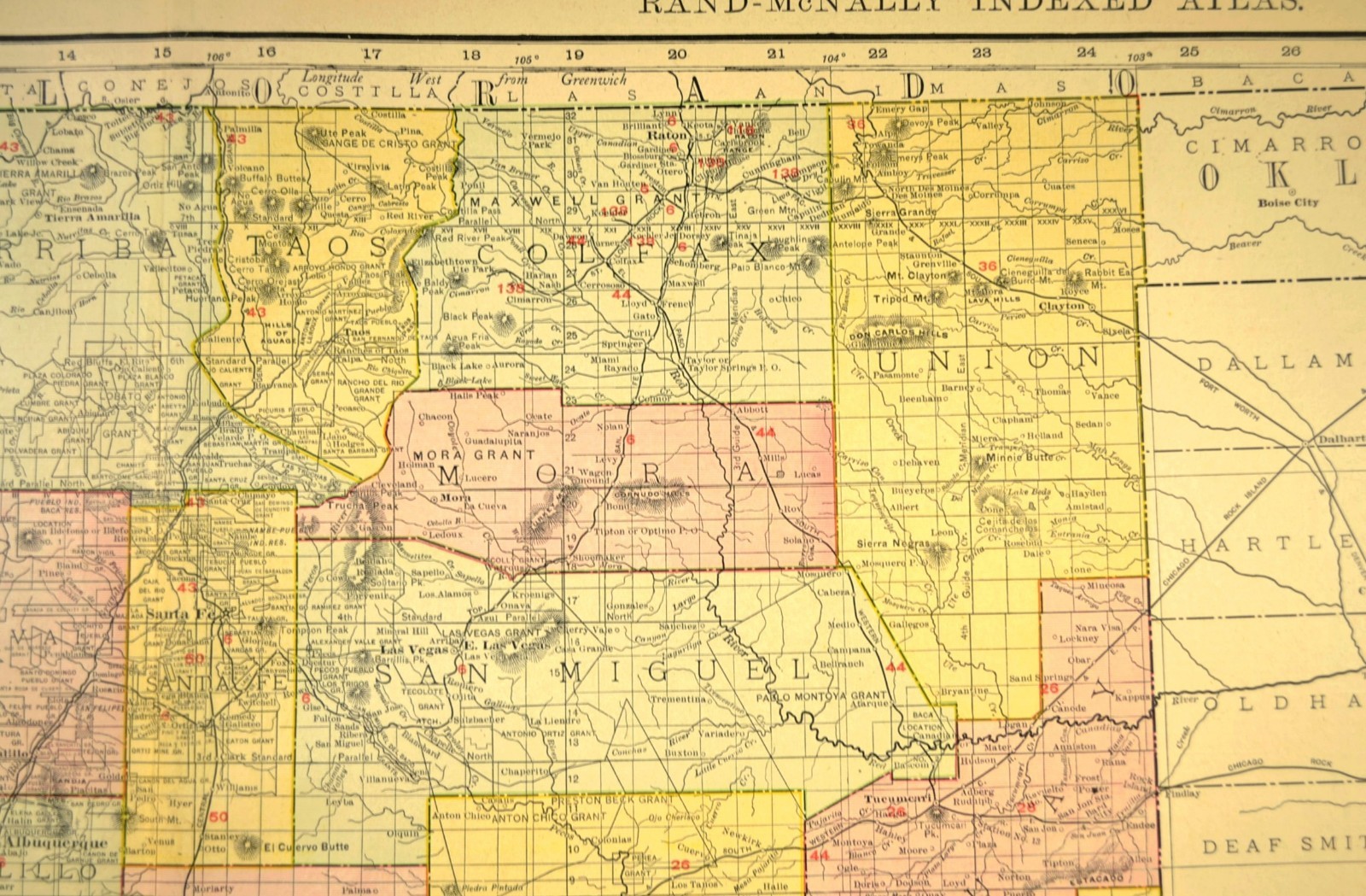 1911 Antique Map of New Mexico Railroad Map ORIGINAL Atlas Map EP&SW RR DATED