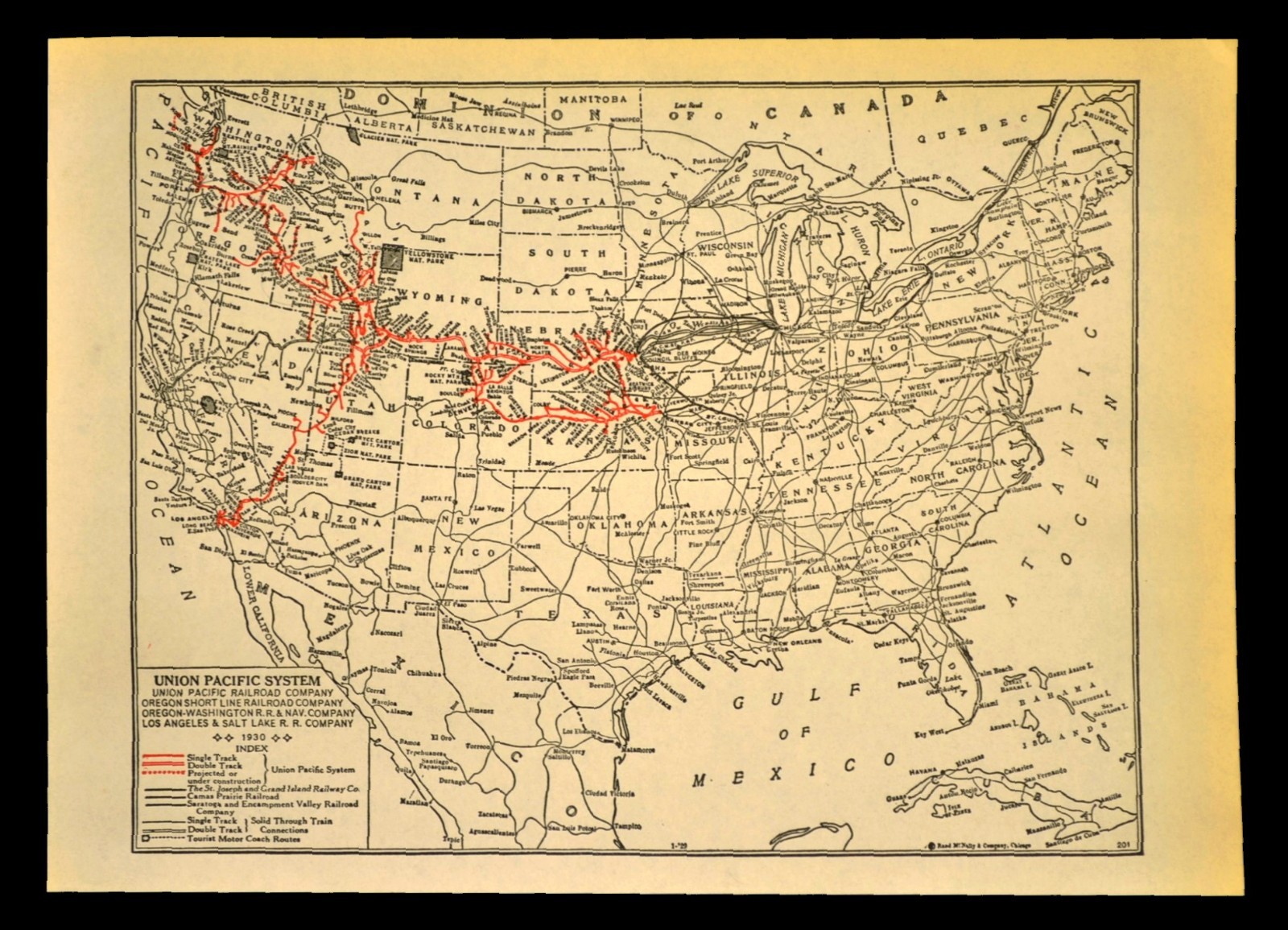 Vintage UNION PACIFIC Railroad Map RR System Original Antique ca 1939