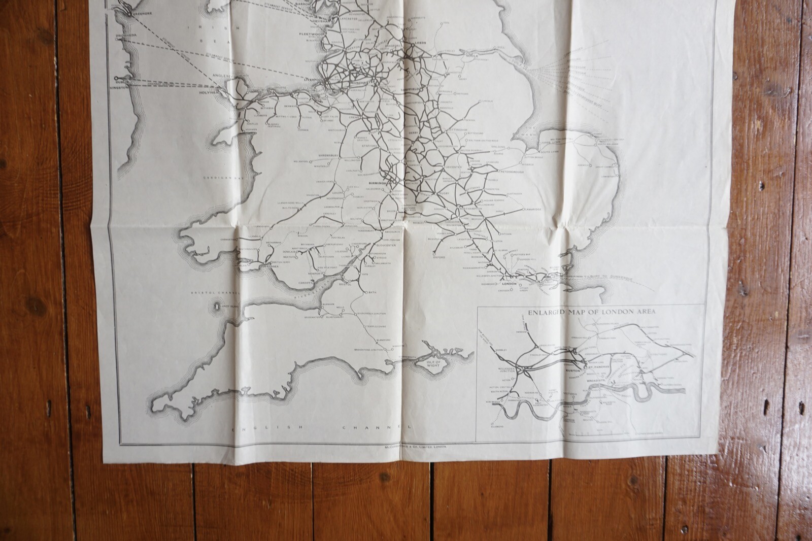 LMS London Midland Scottish Railway Map of England & Wales