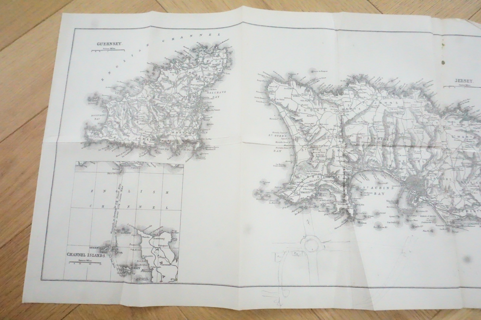 1913 GWR The Channel Islands Original Railway Map