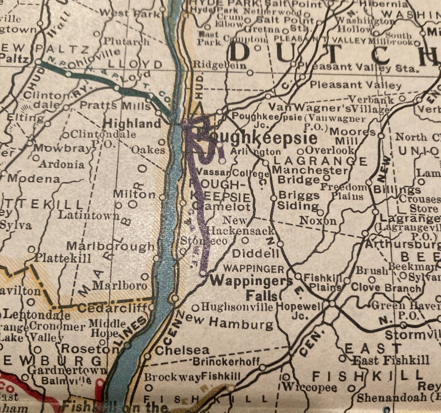 Original 1908 State of New York Electric Railroad Map 47.25″ x42″