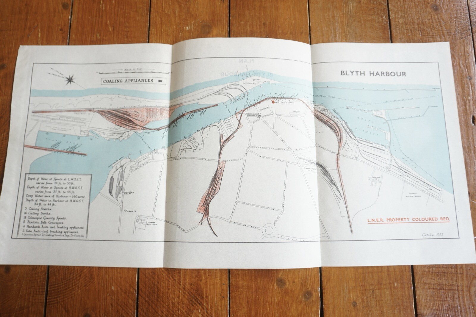 1935 LNER Blyth Harbour & Docks Railway Plan Map