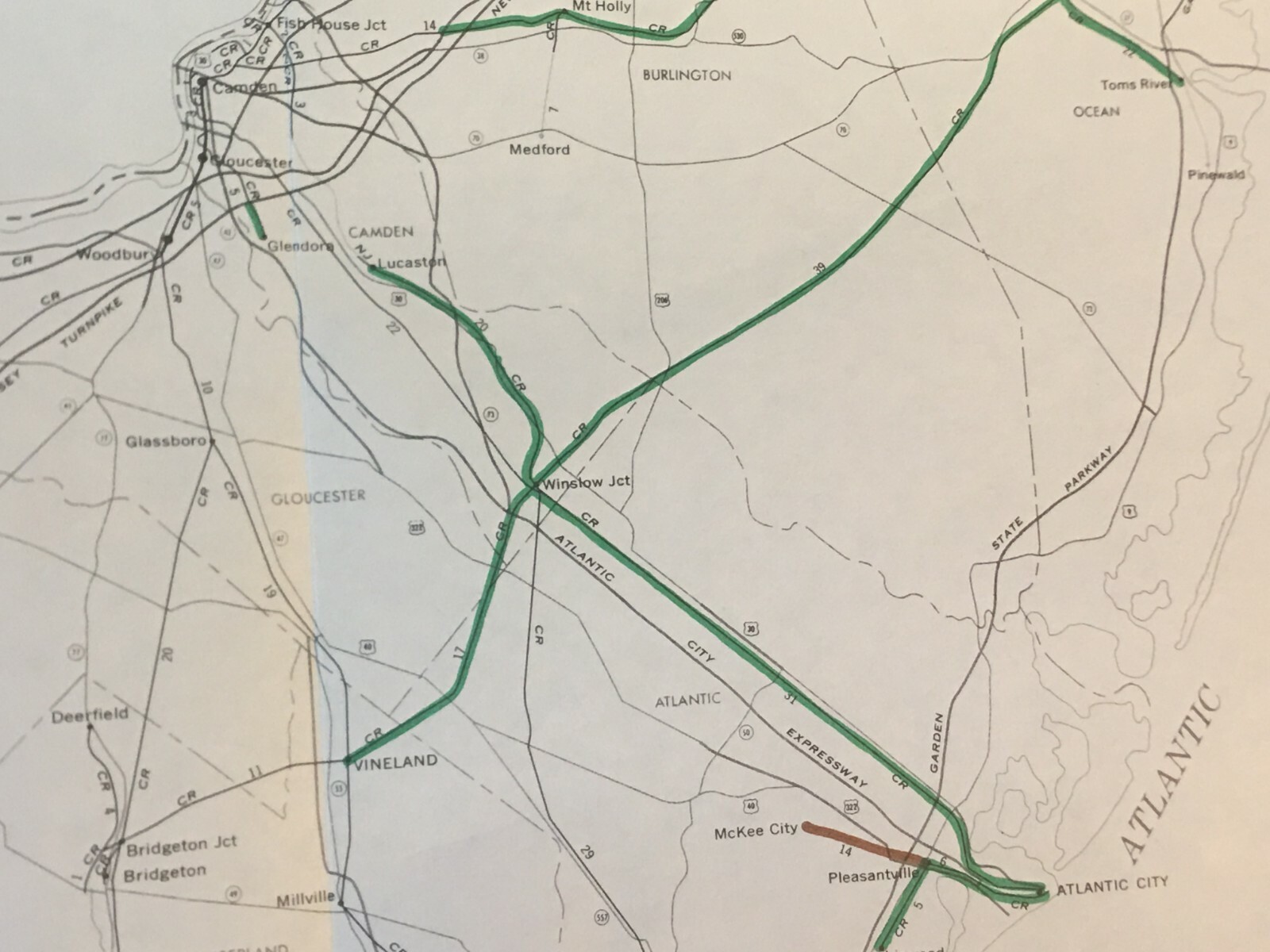 Vintage 1976 New Jersey Transportation Map●Federal Railroad Adminstrat’n●11″x17″
