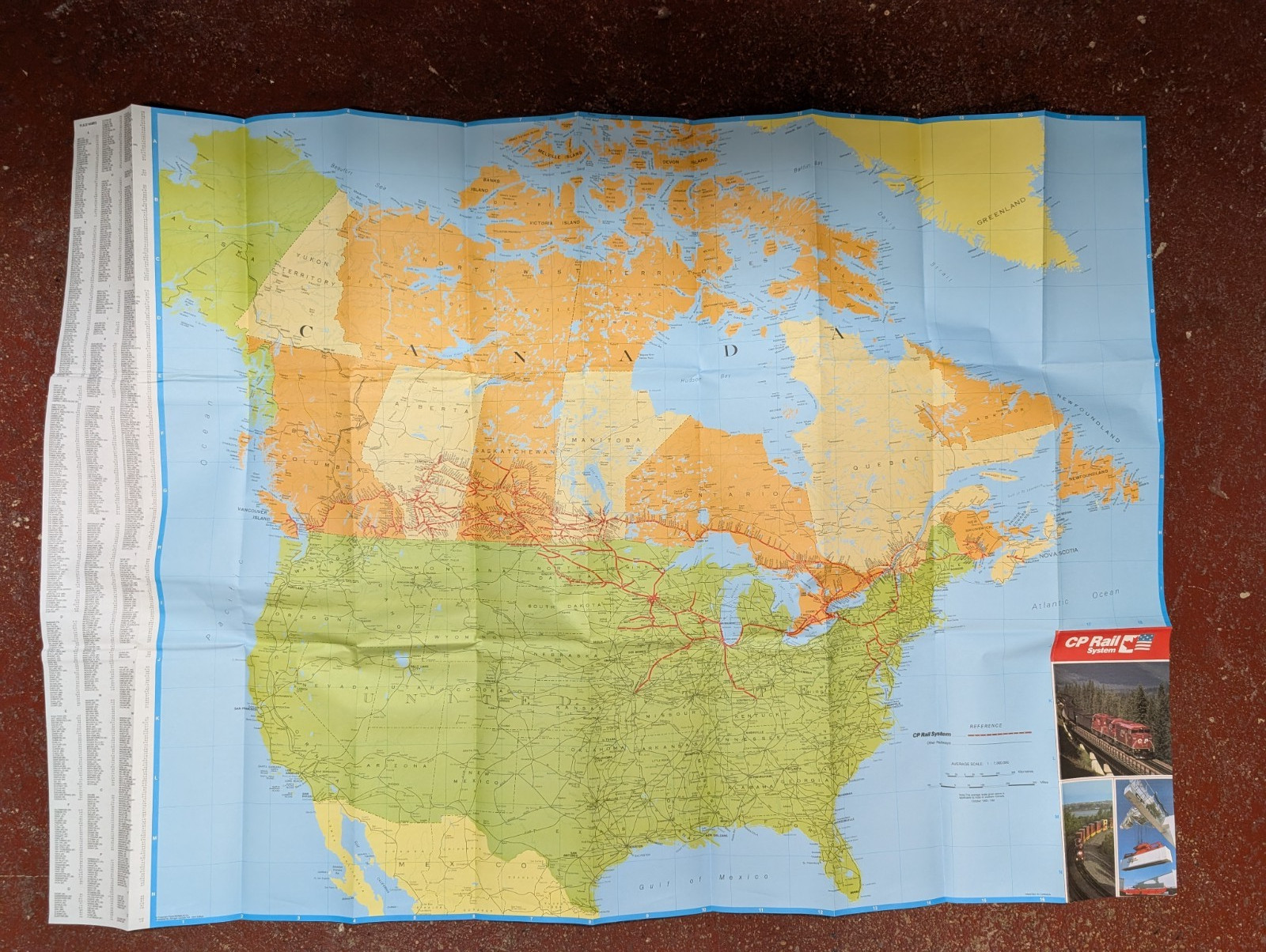 BN ORIGINAL CP RAIL SYSTEM/SOO LINE SYSTEM MAP FROM 1993