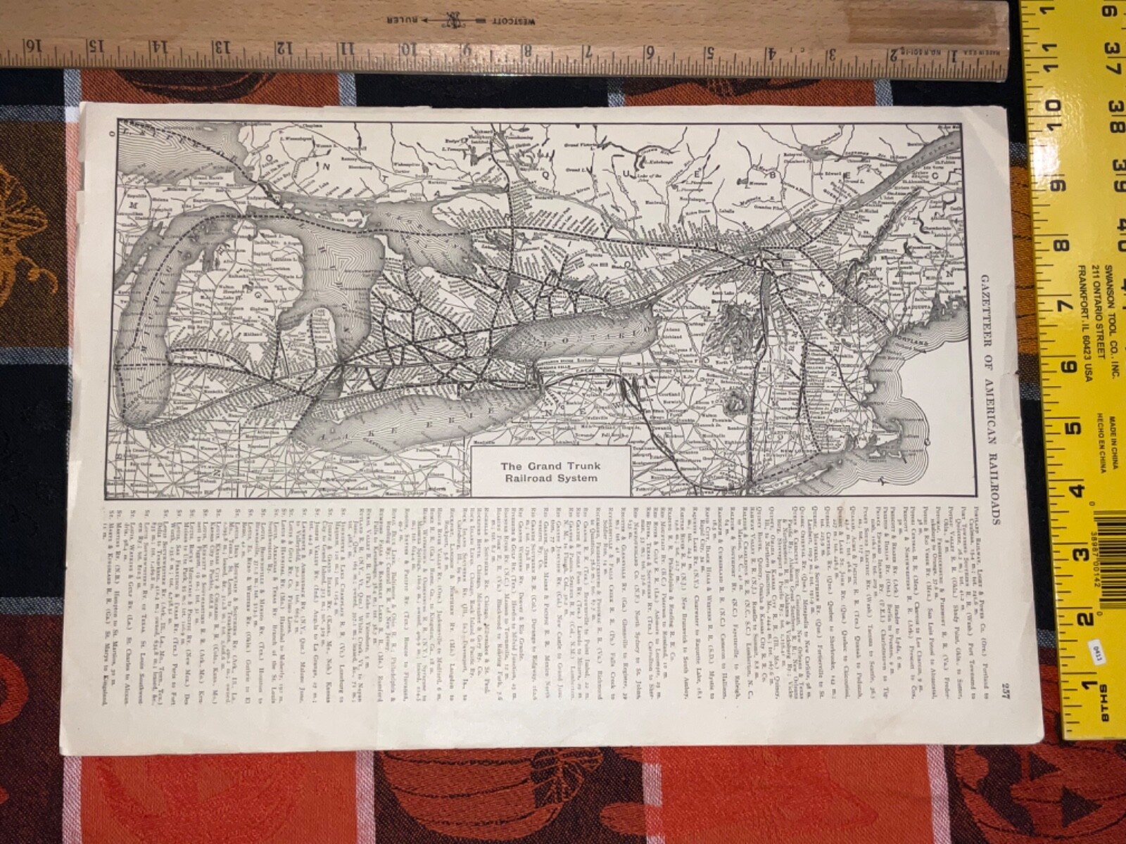 1922 Illinois Central Railroad Map & Gazetteer map page Yazoo Mississippi Valley