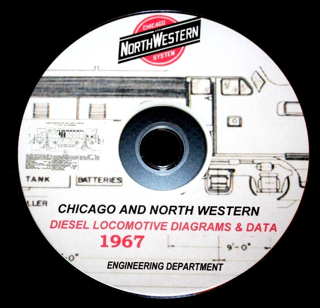 Chicago & North Western Railroad 1967 Diesel Diagrams & Data Pages on DVD