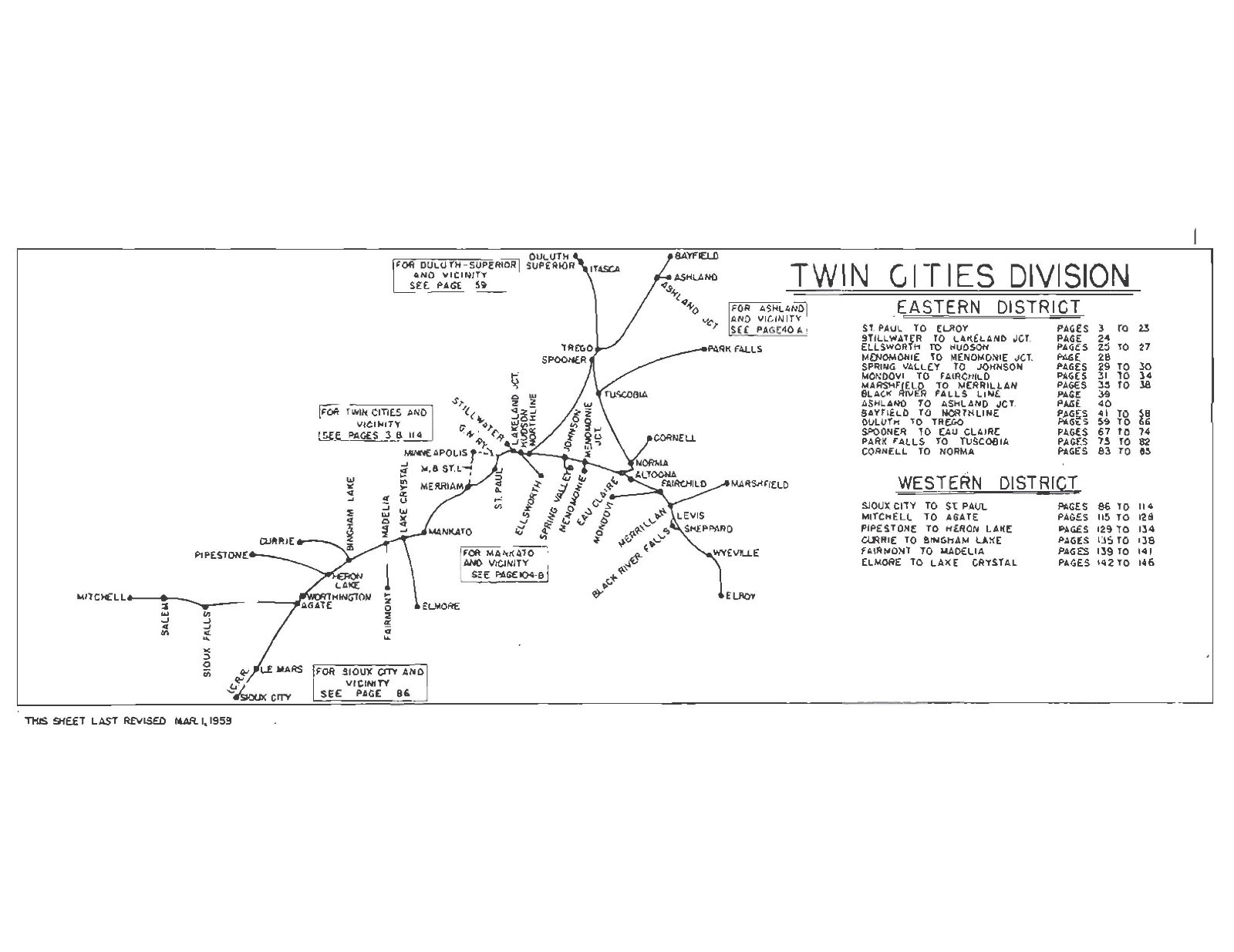 Chicago & Northwestern RR 1959 Twin Cities Division Track Chart PDF Pages on DVD