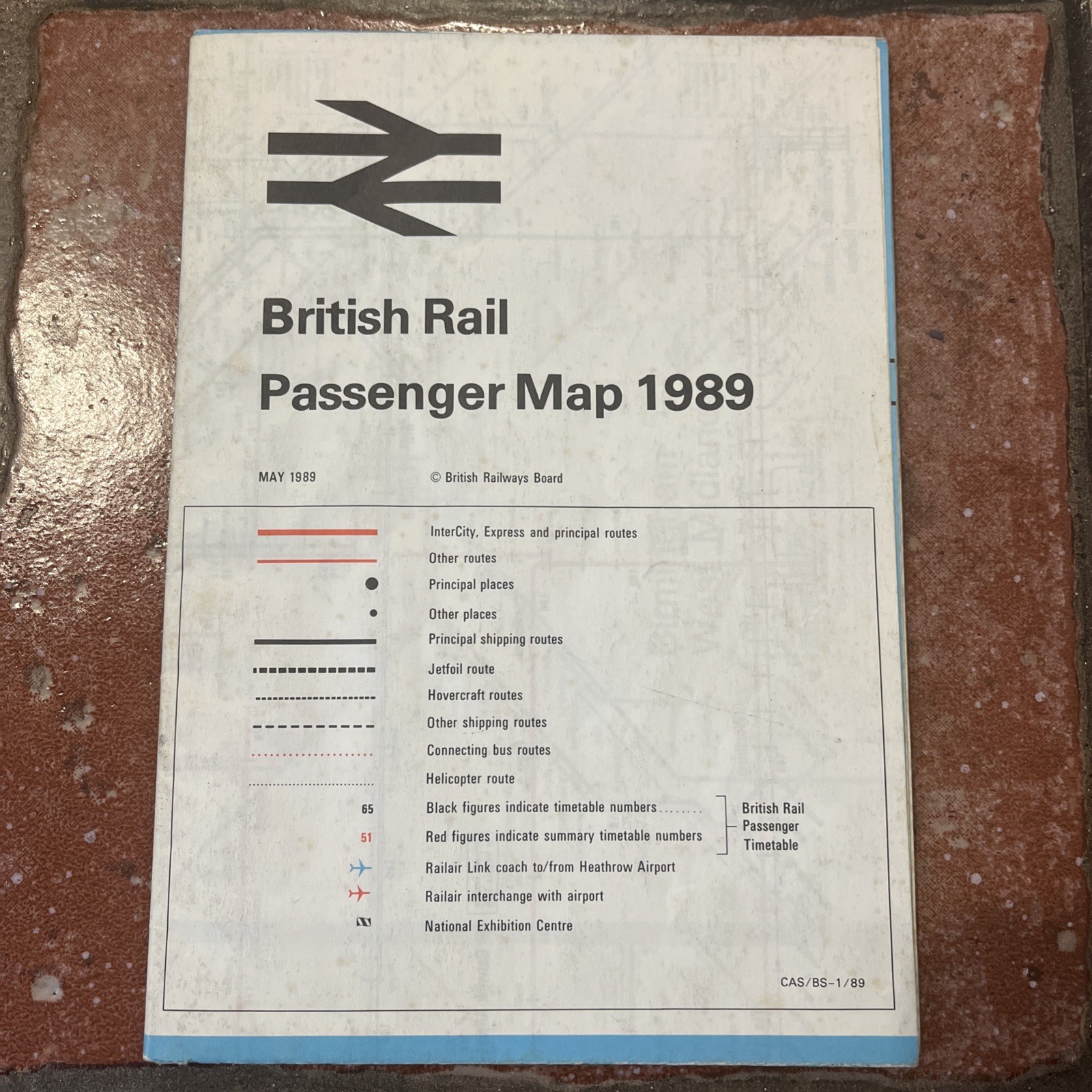 British Rail Passenger Map 1989 London, Midlands, Wales, Scotland Detailed Maps