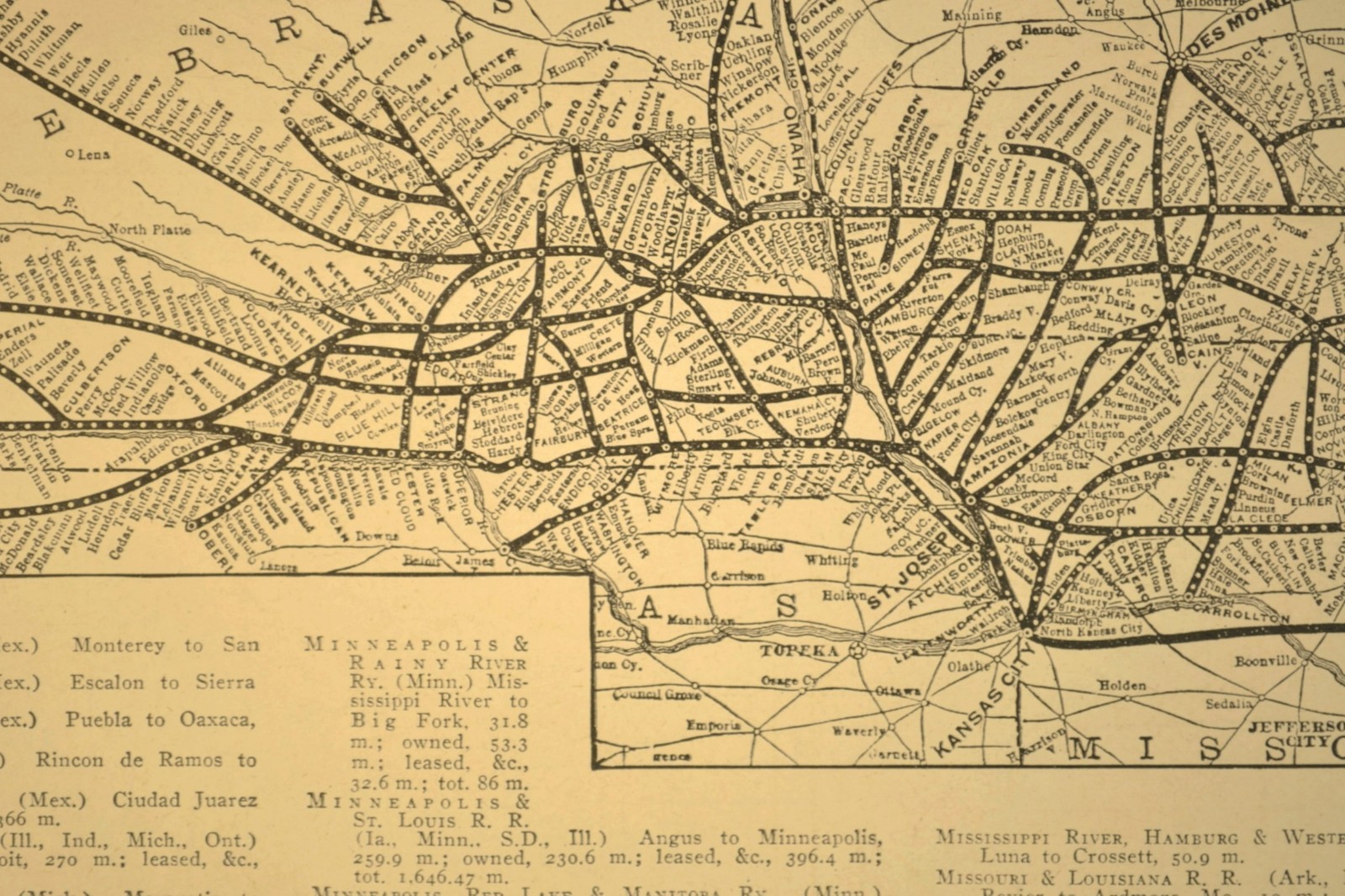 CHICAGO BURLINGTON and QUINCY Railway Map Vintage Railroad CB&Q RR ca 1925