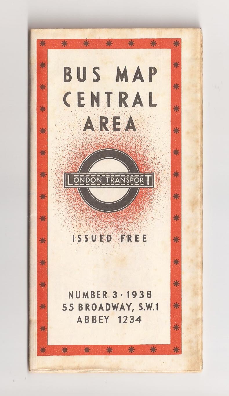 1938 London Transport BUS MAP CENTRAL AREA No.3