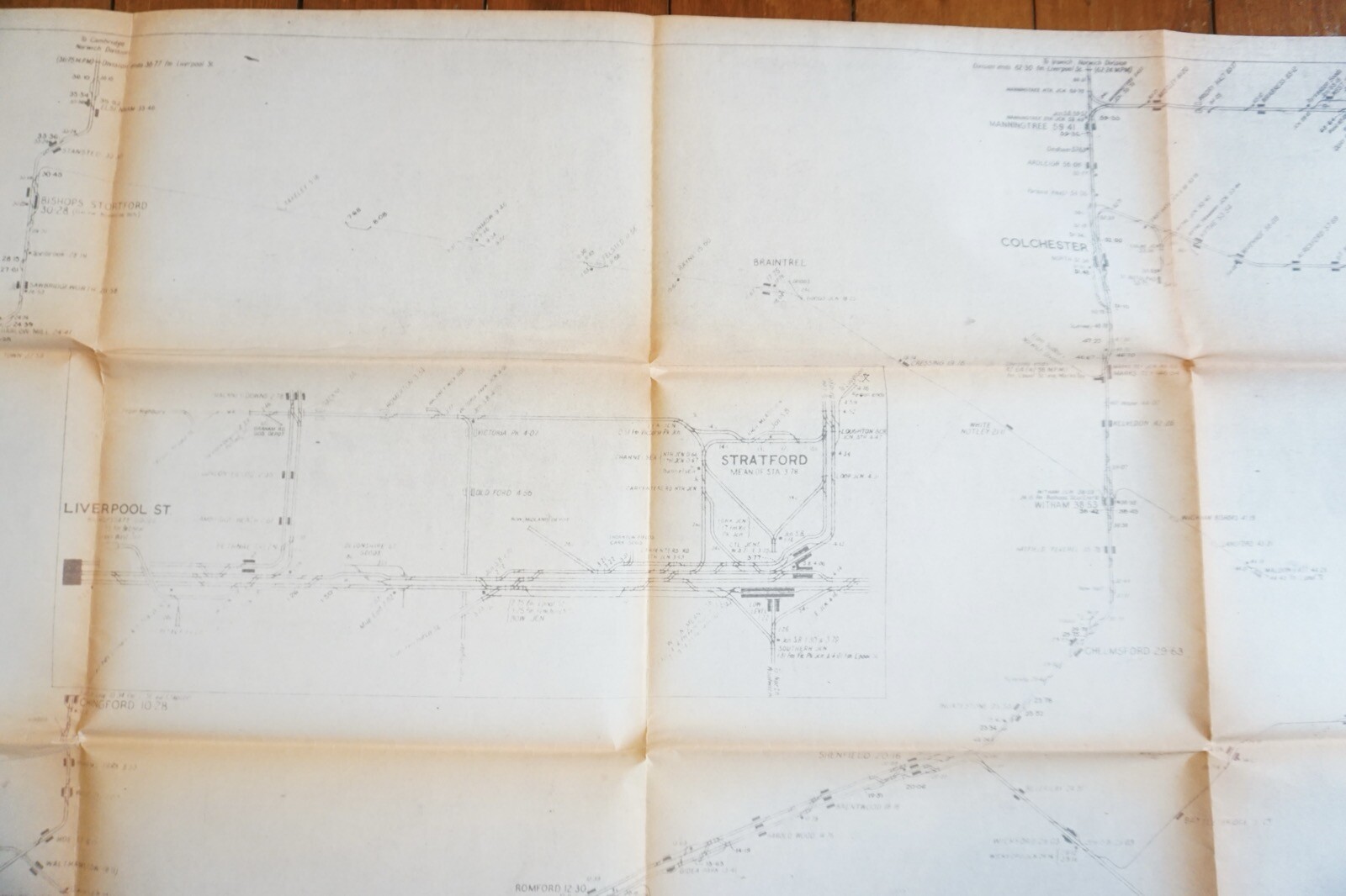 1967 British Rail Eastern Region Liverpool Street Division Railway Track Map
