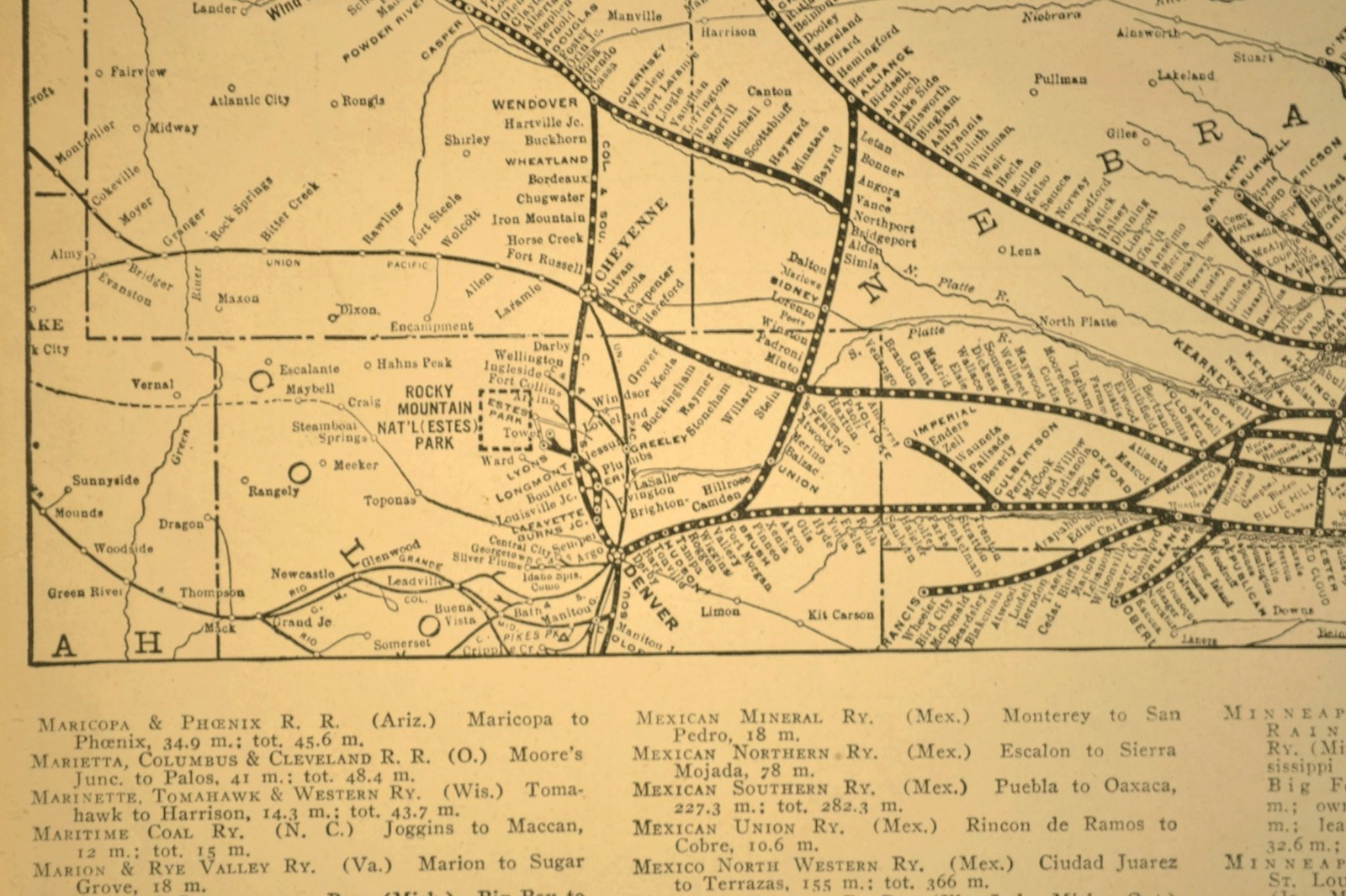 CHICAGO BURLINGTON and QUINCY Railway Map Vintage Railroad CB&Q RR ca 1925