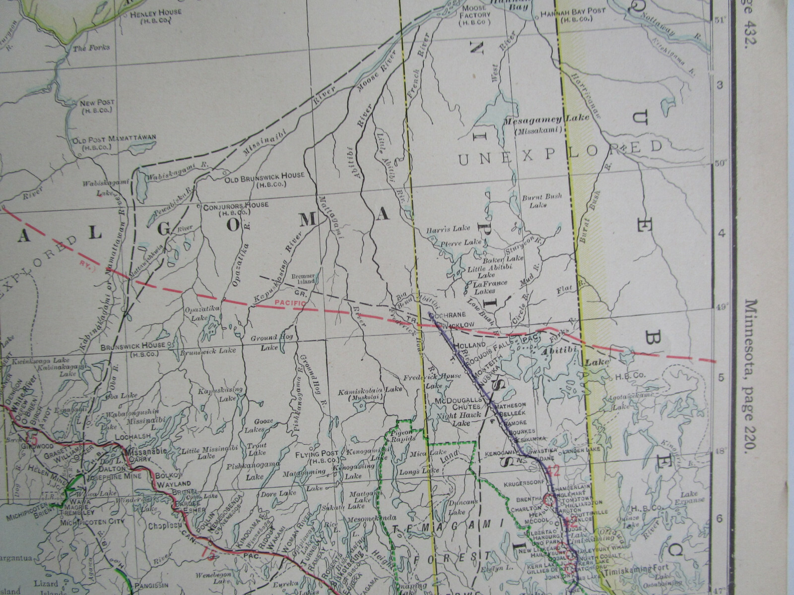 1910 UPPER ONTARIO STEAM, INTERURBAN ELECTRIC RAILROAD Map. CANADA 1900s