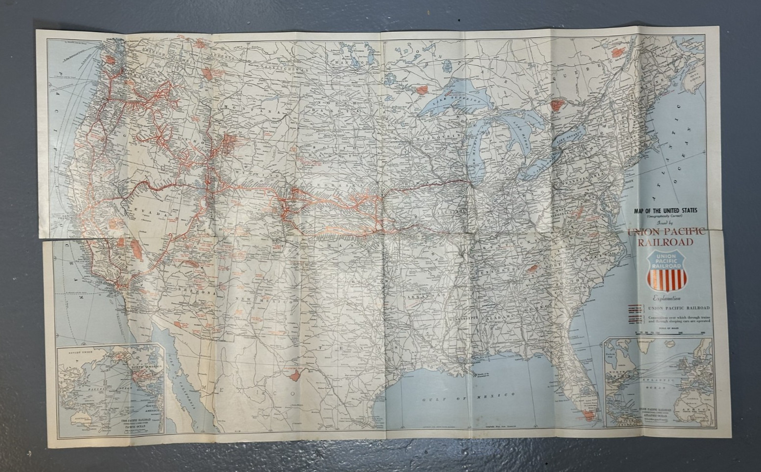 1956 UNION PACIFIC RAILROAD United States MAP Brochure