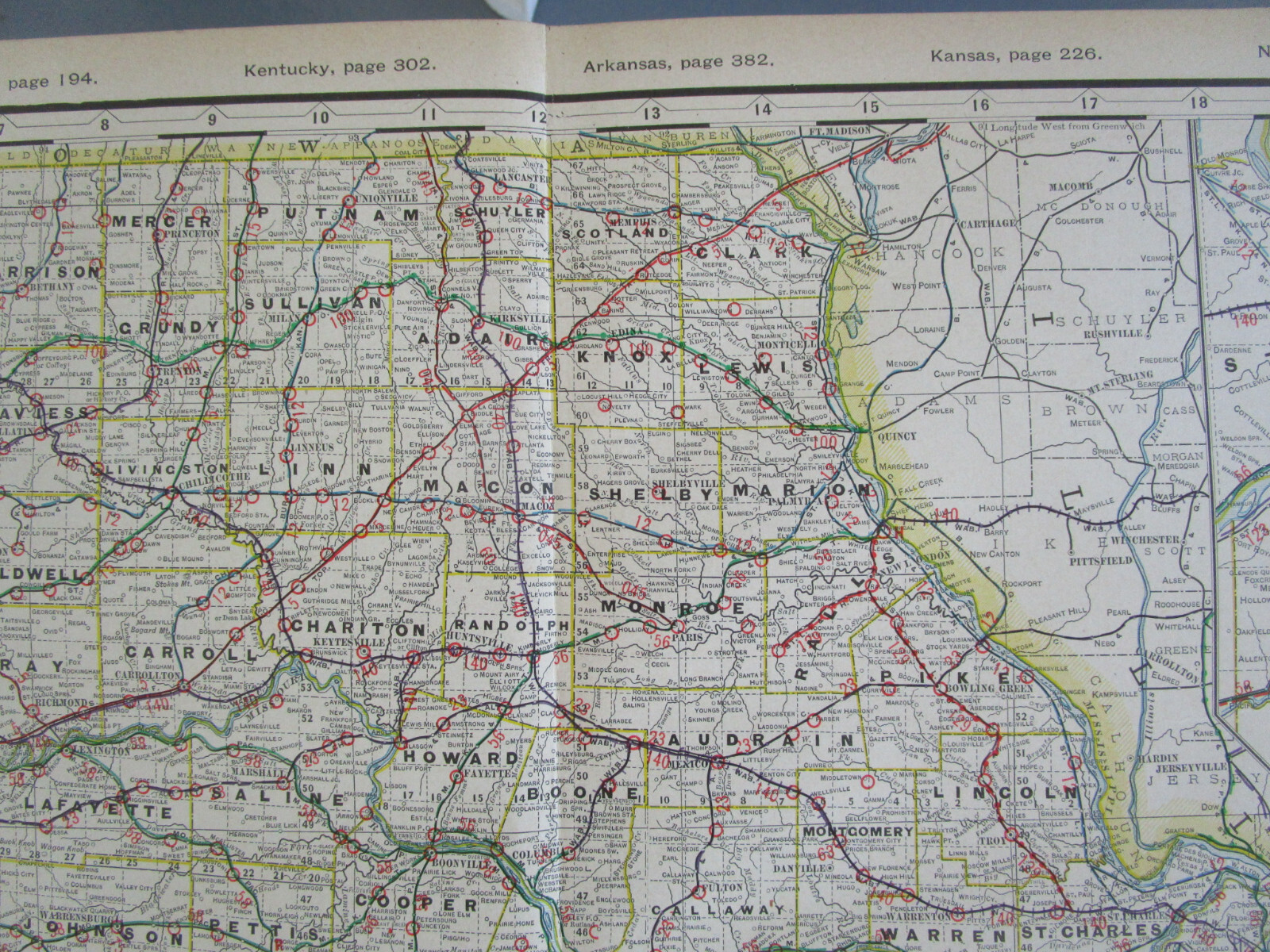 MO 1903 MISSOURI RAILROAD Map. George Cram STEAM + INTERURBAN. PERTLE SPRINGS RR
