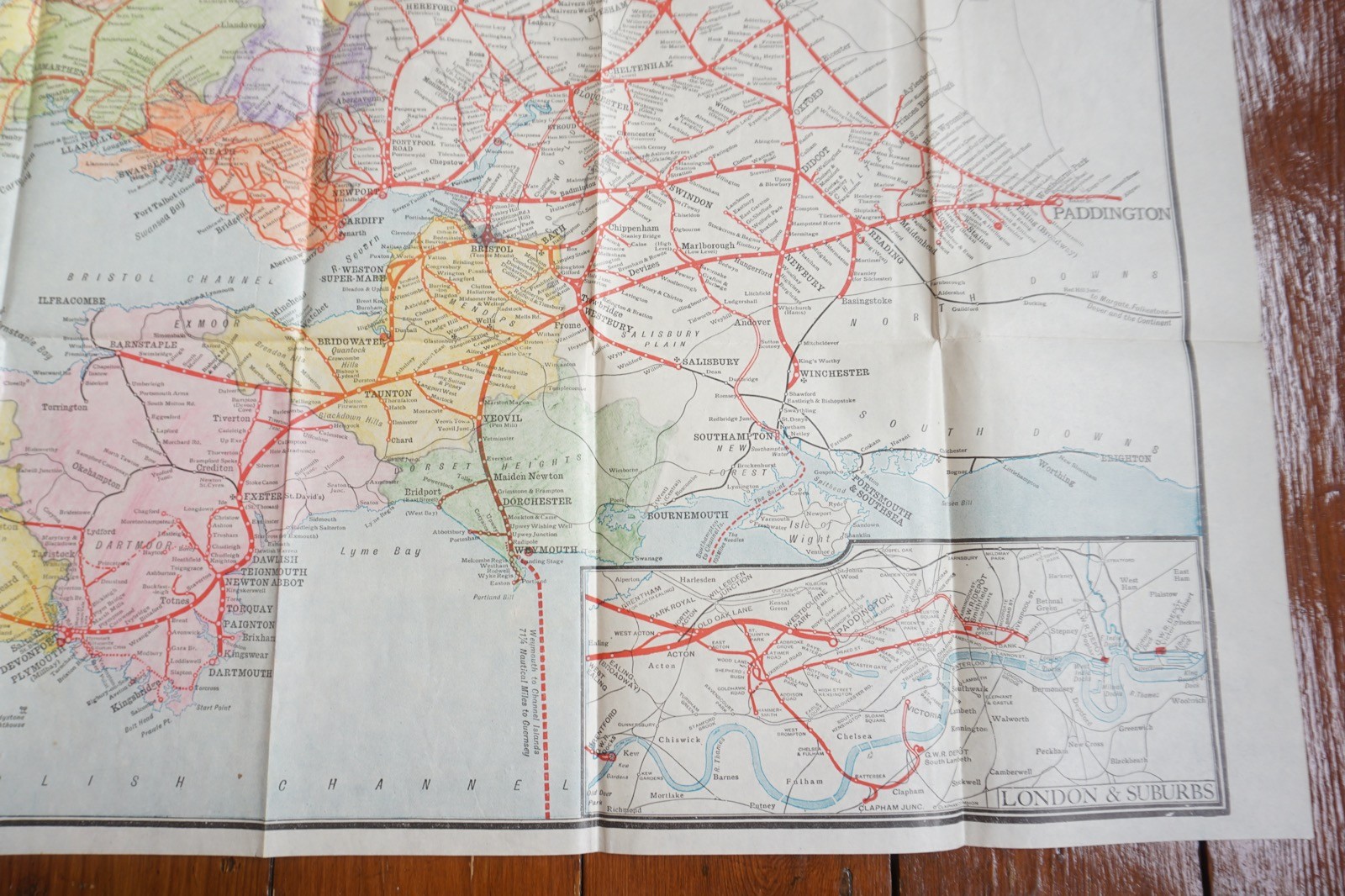 GWR Great Western Railway Map 66cm x 50cm